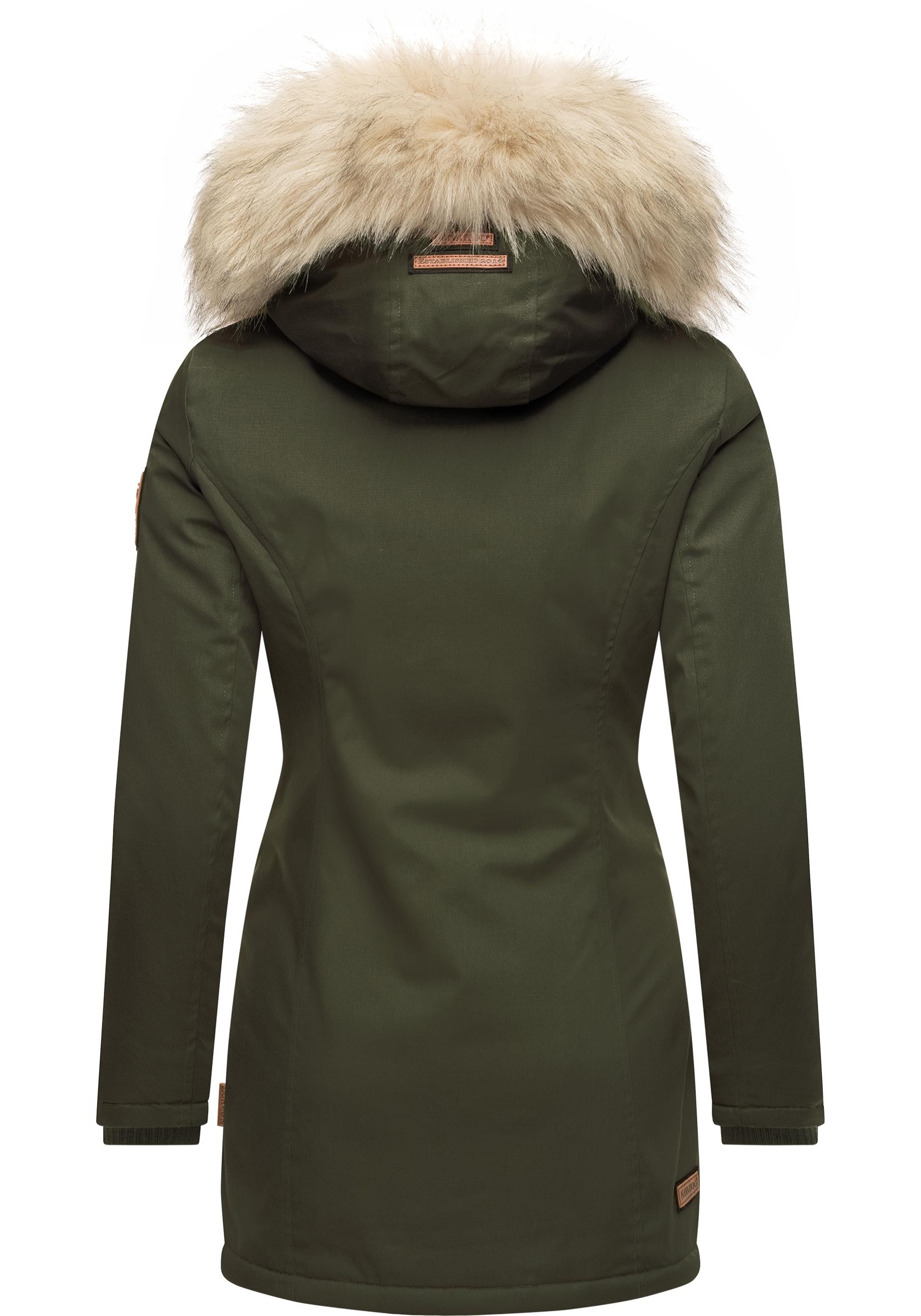 Navahoo Wintermantel »Cristal«, stylischer Damen Winterparka mit Kunstfell-Kapuze
