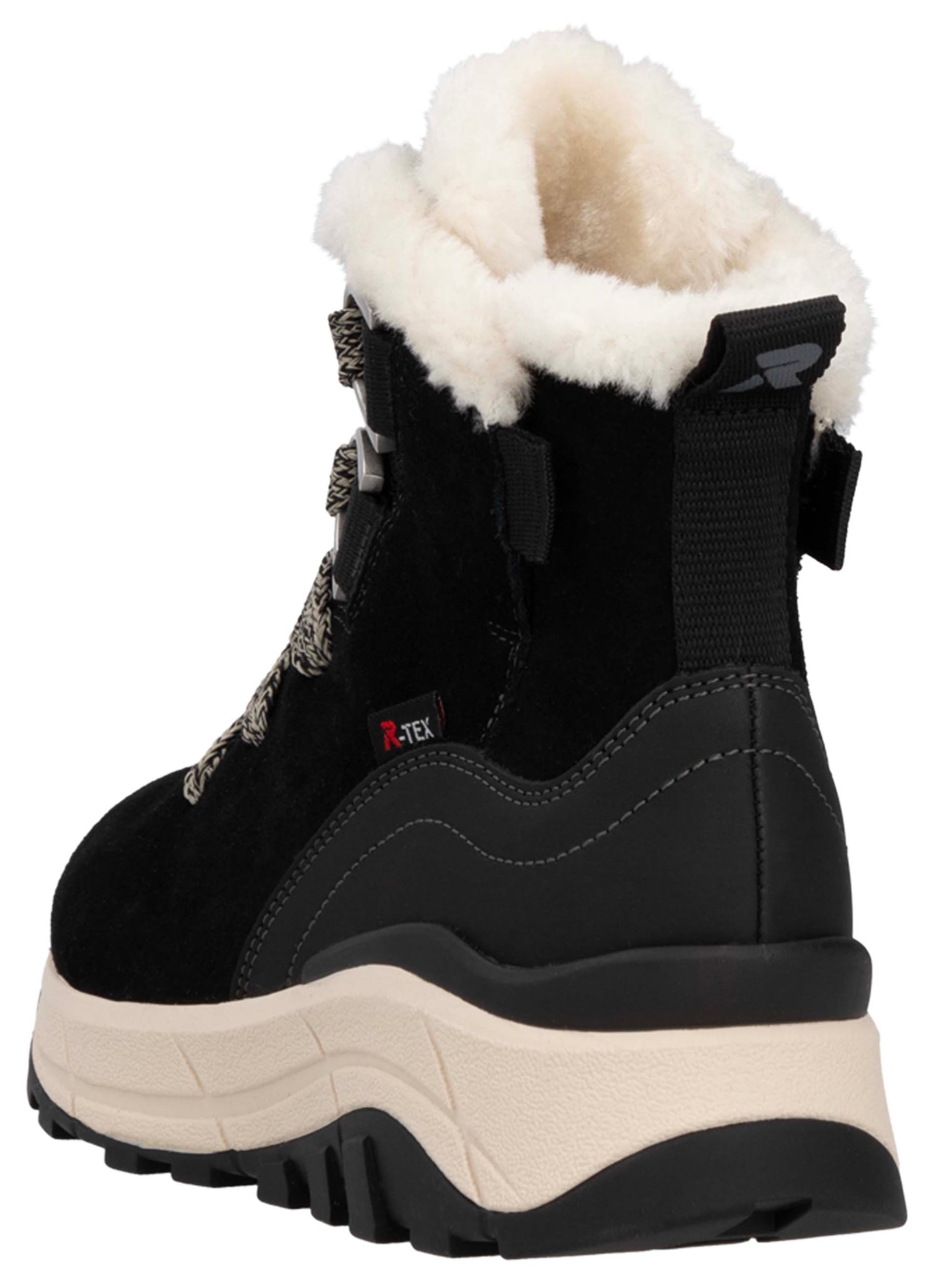 Rieker EVOLUTION Winterboots, Keilabsatz, Schnürboots, Outdoorschuh mit Schurwollfutter