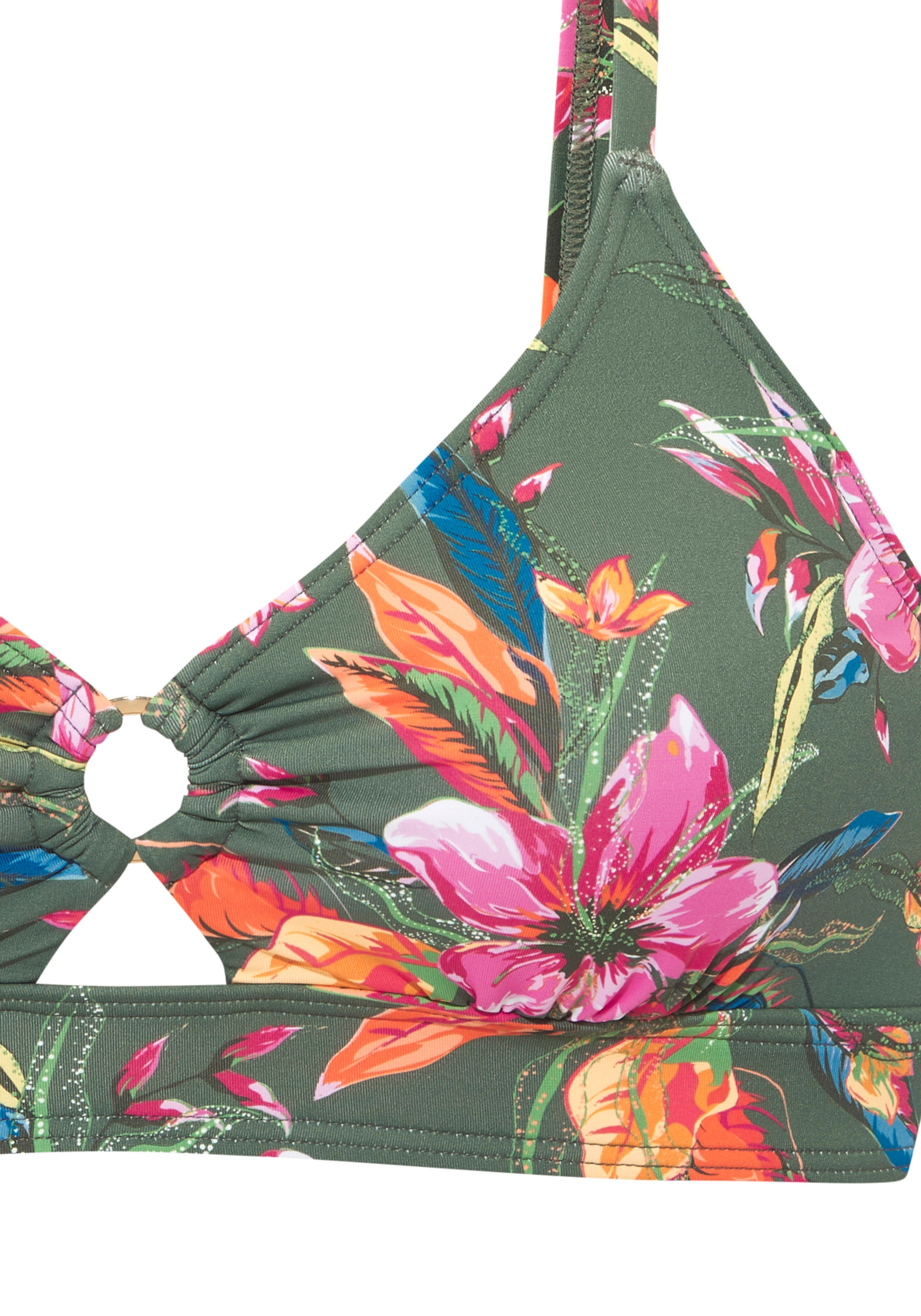 LASCANA Malia Triangle Bikini Top Olive 38 4