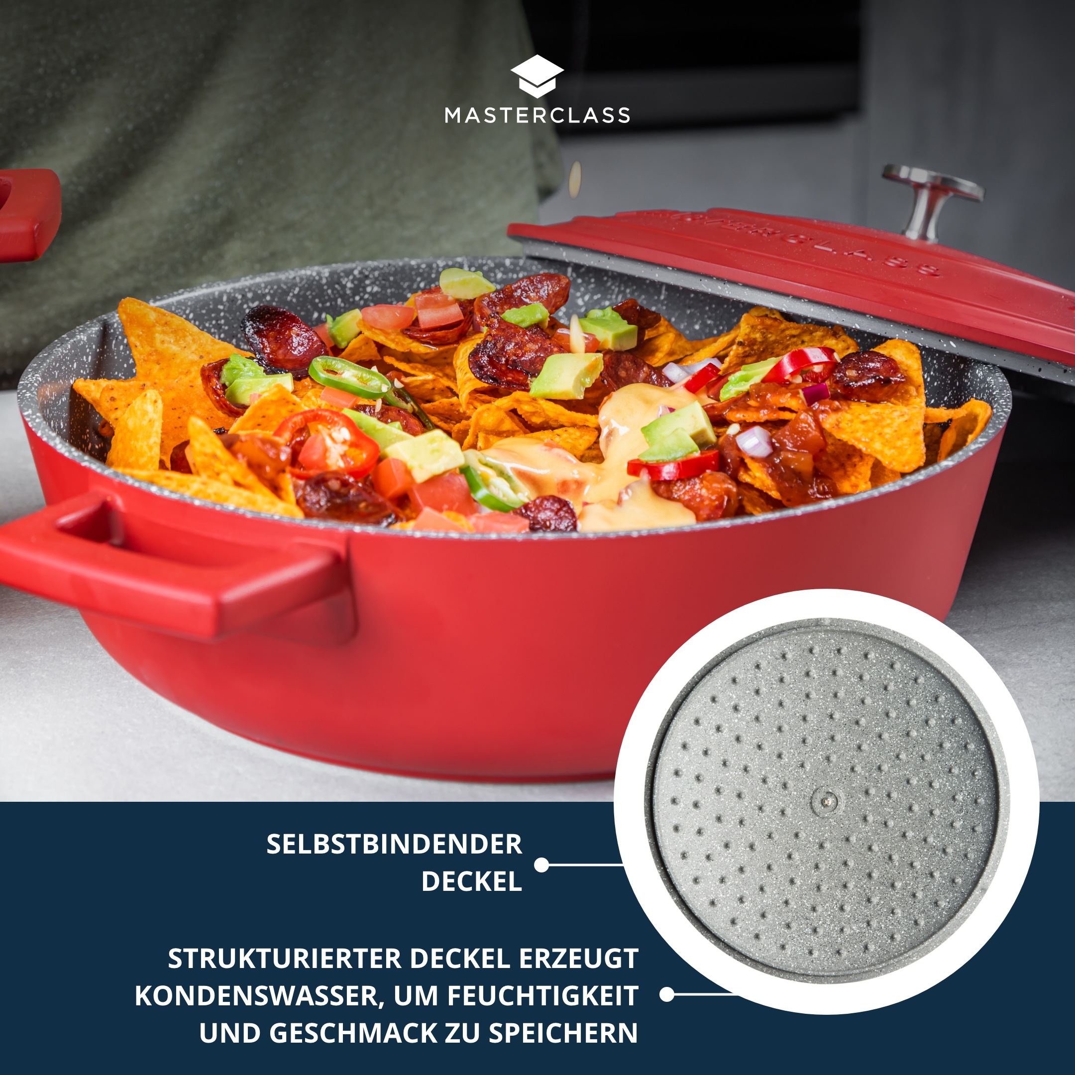 Master Class Kasserolle »MasterClass«, Aluminiumguss, flach, 2,5 L, ultraleicht, kratzfeste Antihaftbeschichtung, Induktion