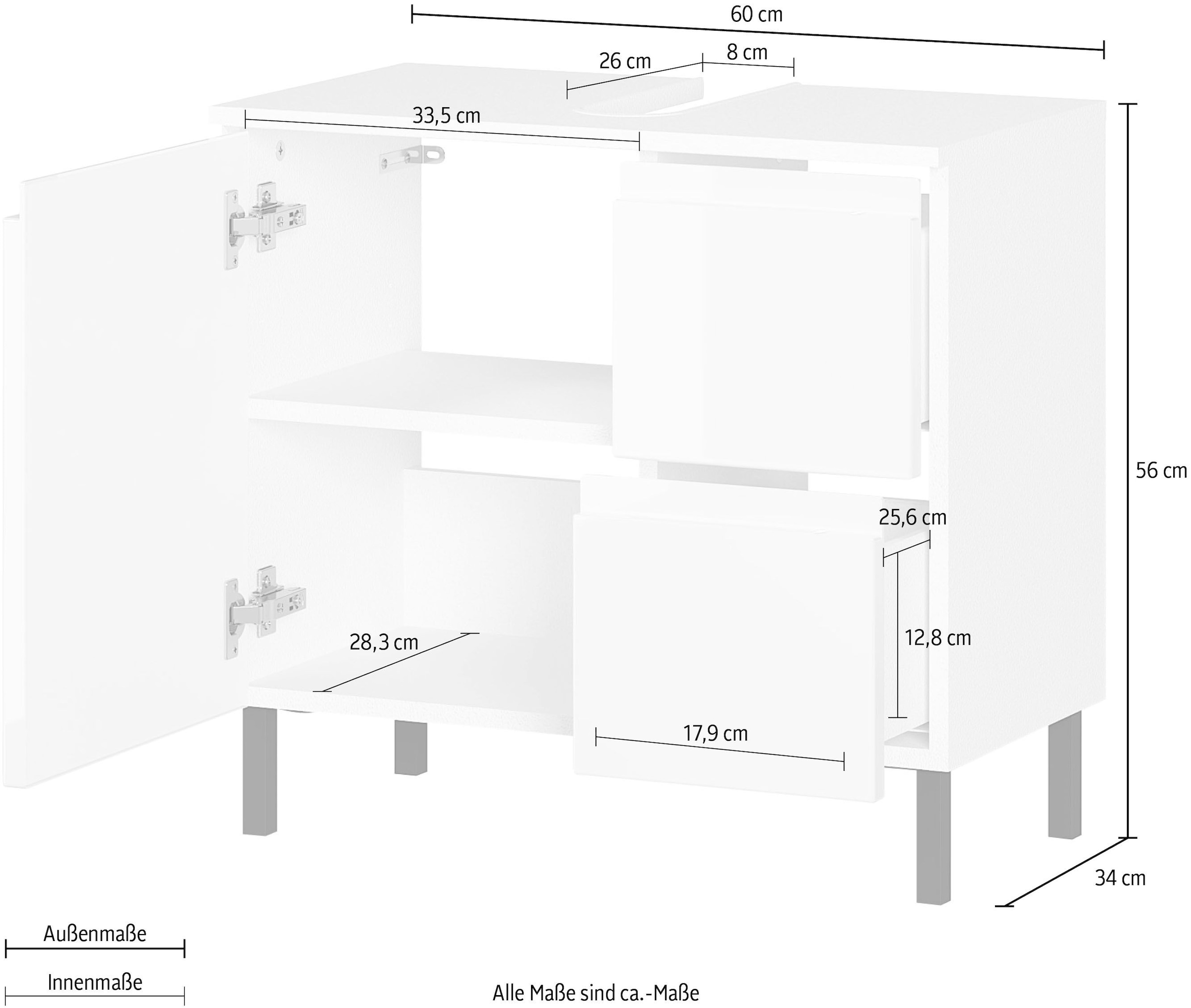 GERMANIA Waschbeckenunterschrank »Scantic«, cm, Einlegeboden verstellbarer BAUR bestellen Badezimmerschrank, 60 | Breite