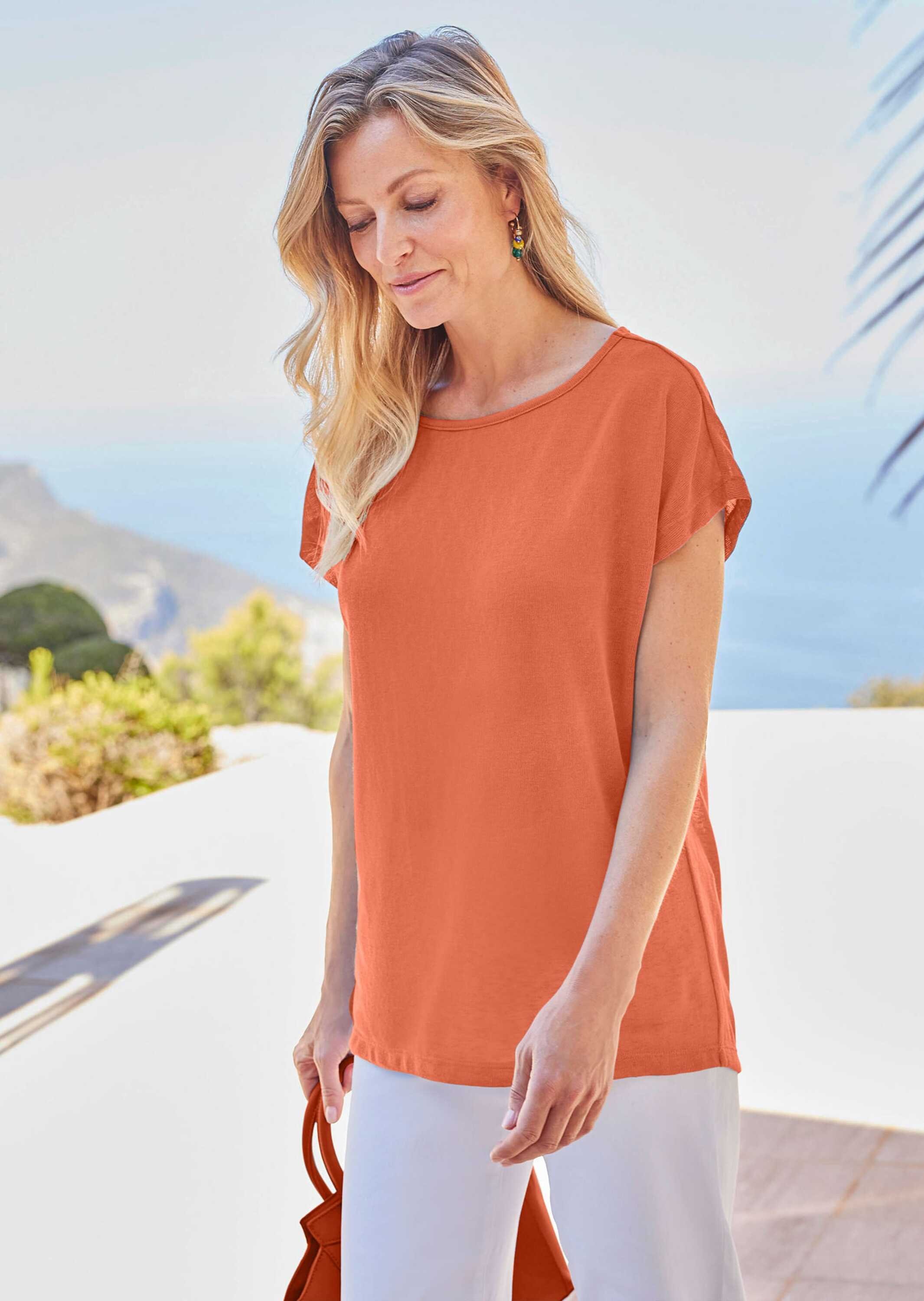 Thumbnail - GOLDNER Kurzarmshirt "Shirt in Leinenoptik"