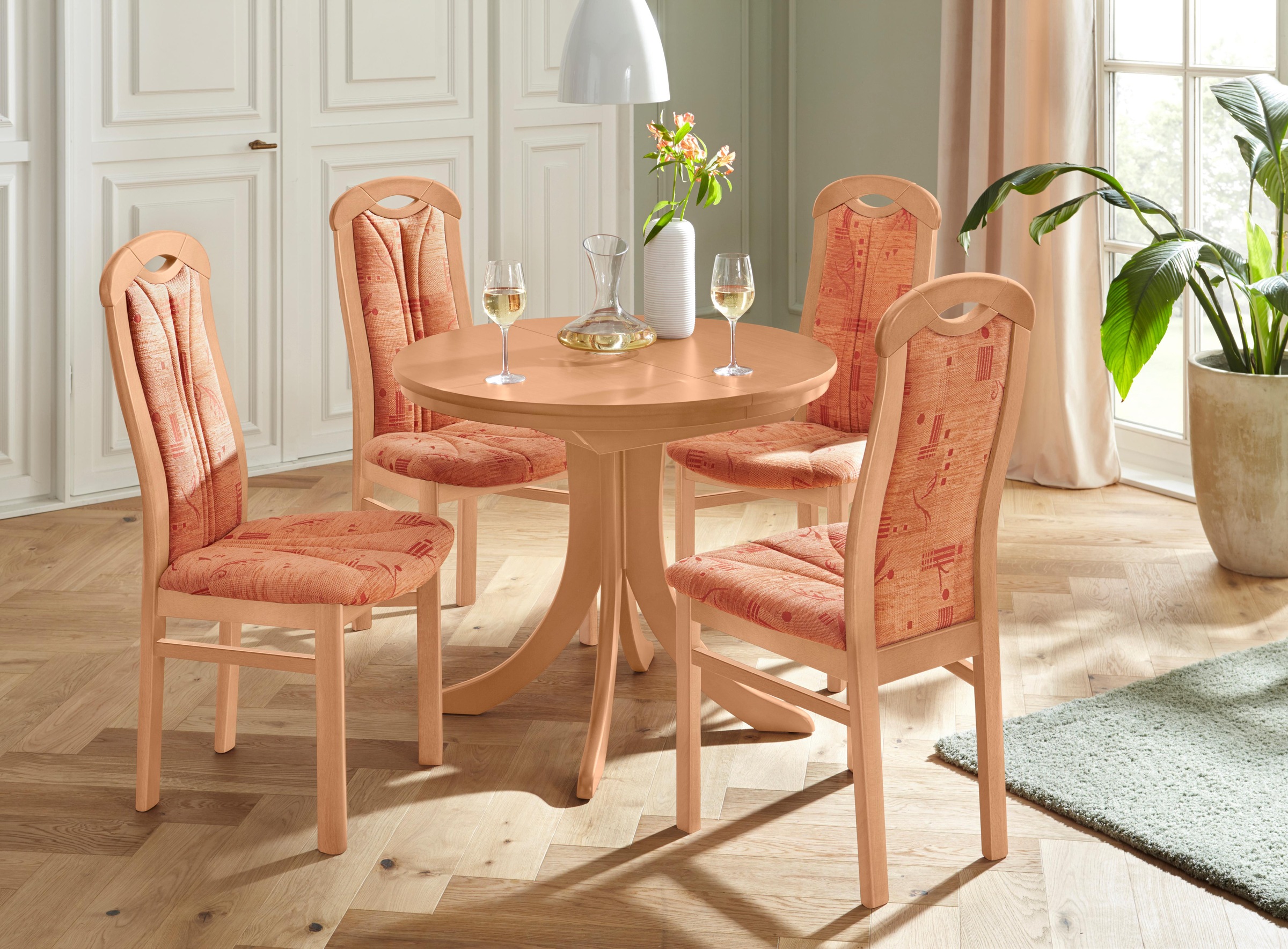 Home affaire 4-Fußstuhl "ALEX, Stuhl,Armlehnstuhl" () 2 Stk.Stuhl, Armlehns günstig online kaufen