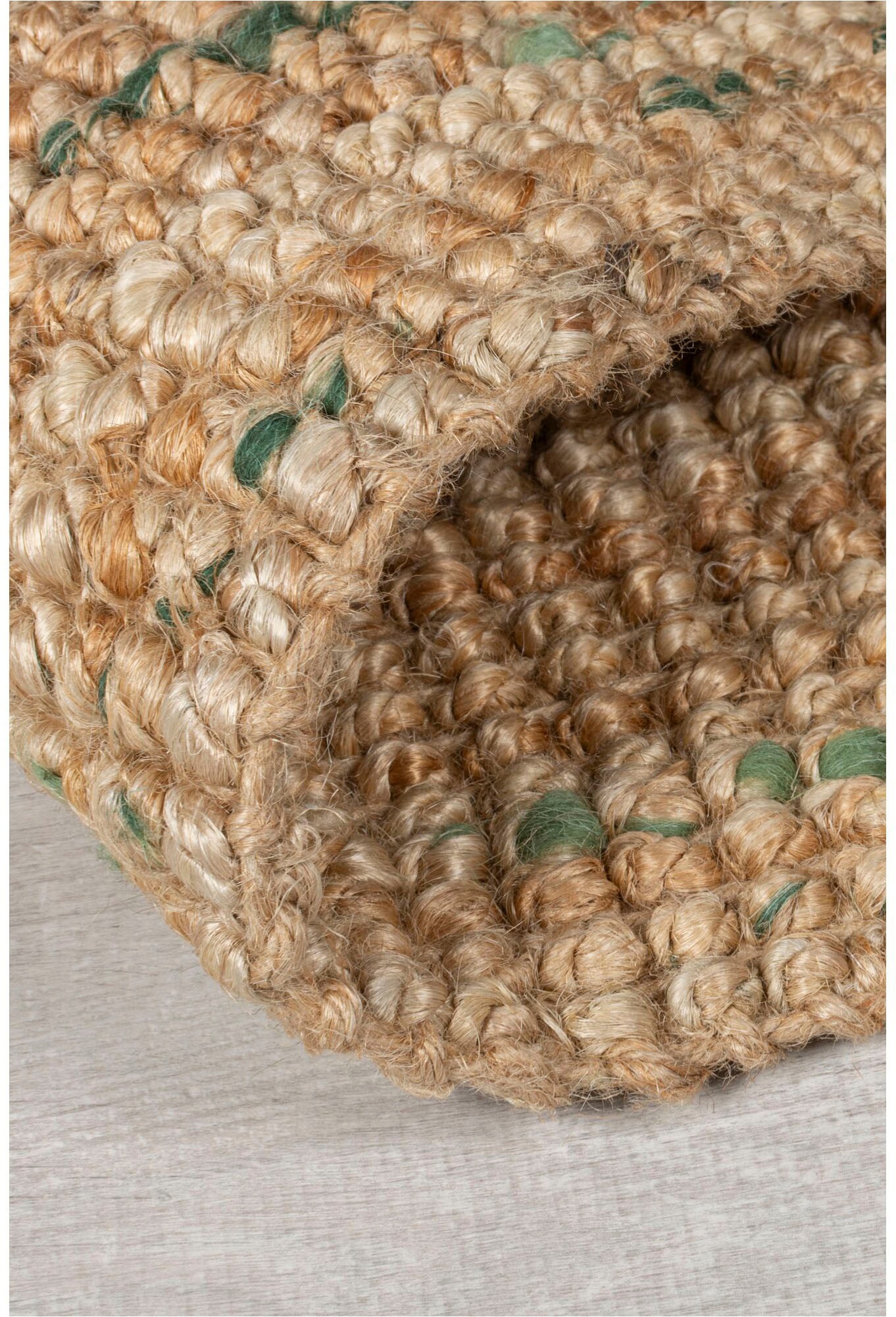 Teppich FLAIR RUGS "Jute Boucle", grün, B:200cm H:7mm L:290cm, Jute, Teppiche, Teppich, aus 100% Jute, mit Fransen, aus Naturfasern 2