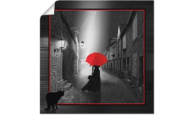 Wandbild »Die Frau mit dem roten Schirm 2«, Frau, (1 St.)