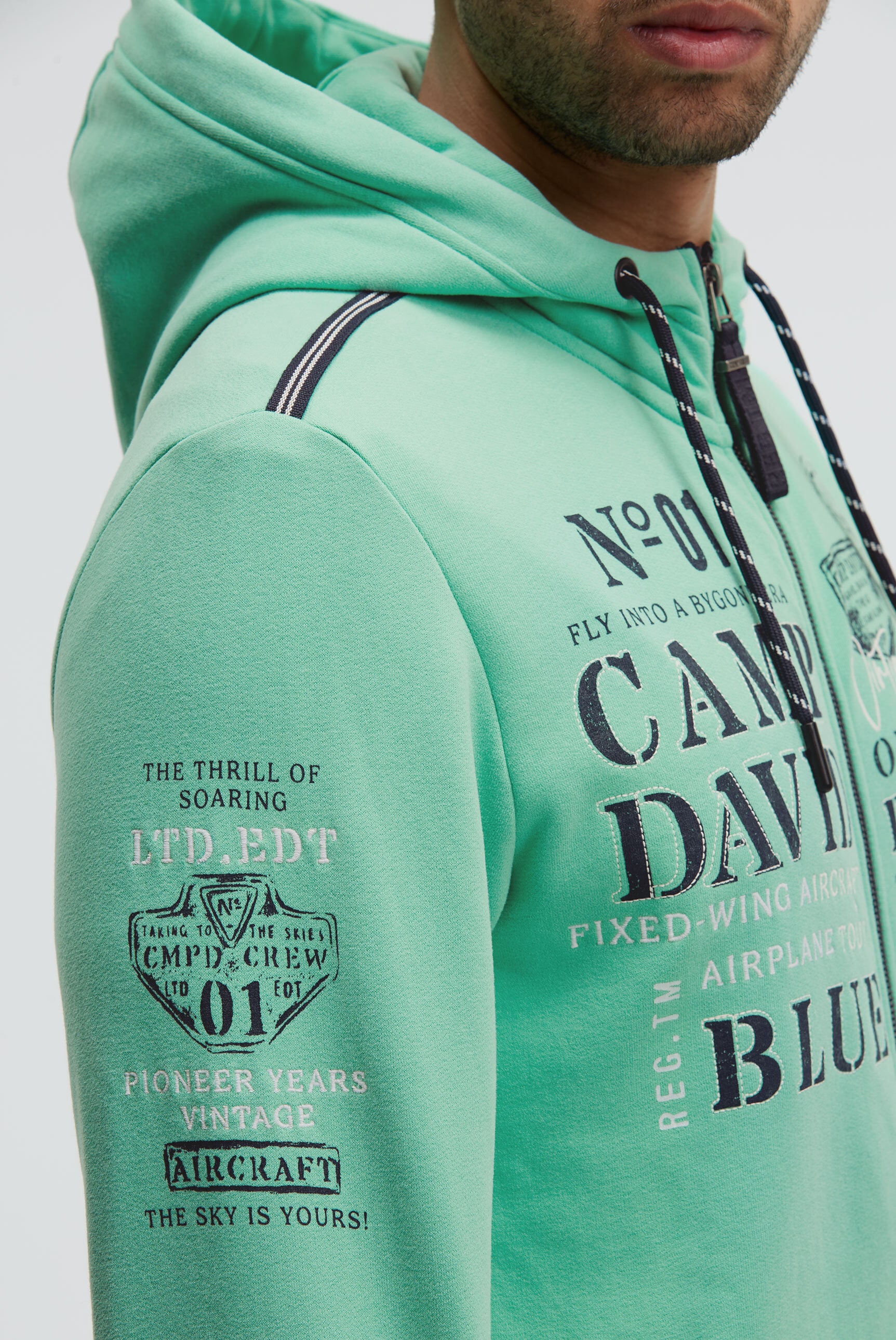 CAMP DAVID Kapuzensweatjacke, Eingrifftaschen mit Druckknopfverschluss