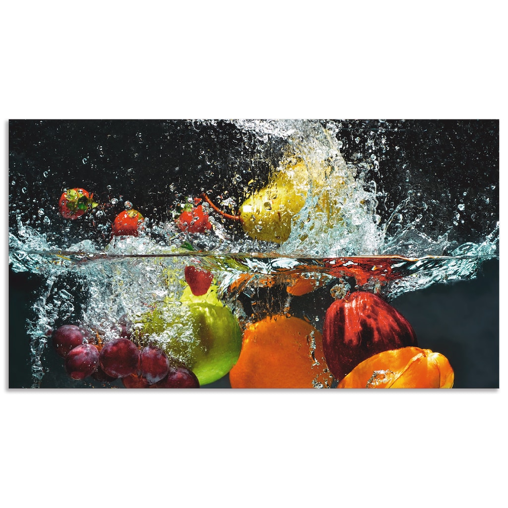 Artland Küchenrückwand »Spritzendes Obst auf dem Wasser«, (1 tlg.)