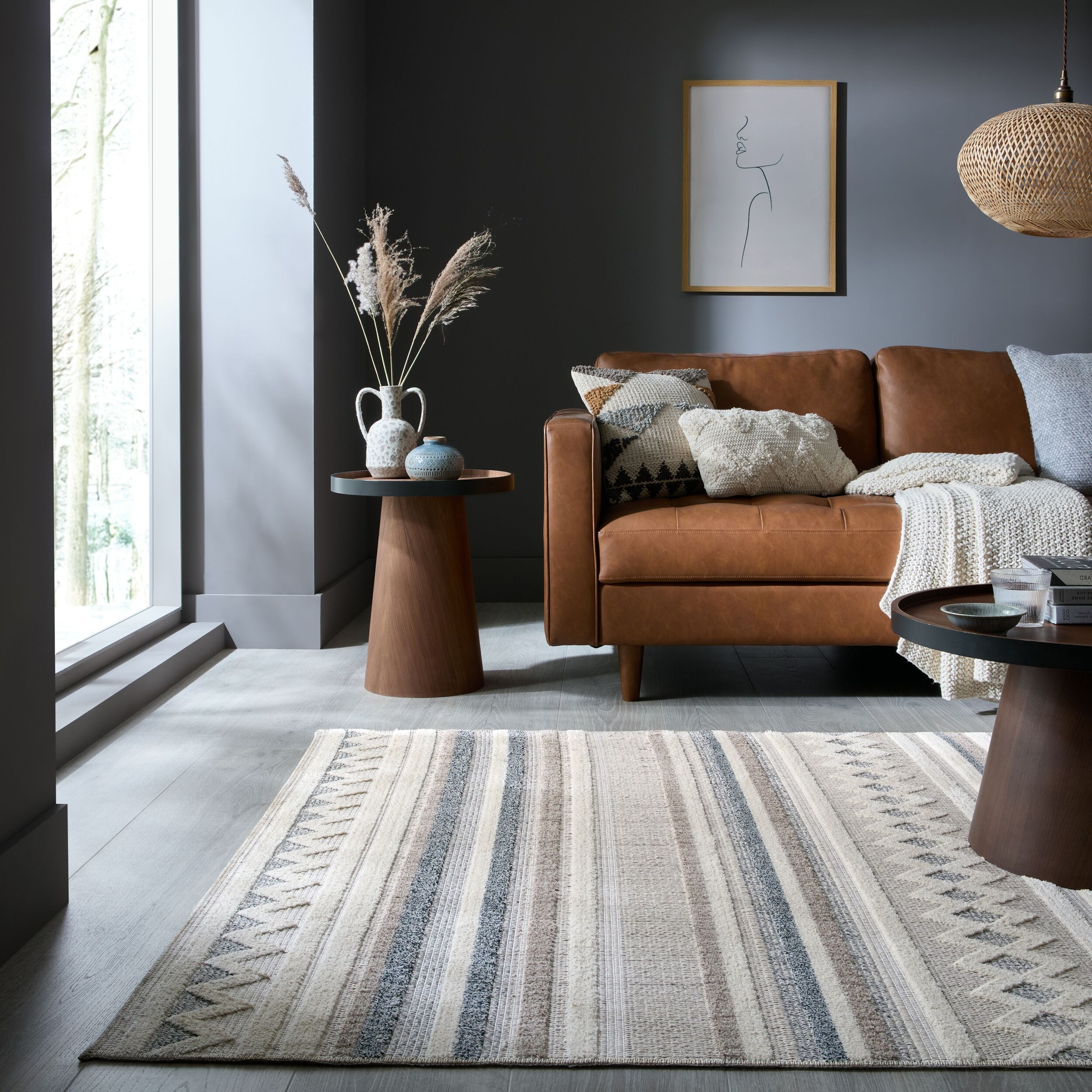 FLAIR RUGS Teppich »Everett«, rechteckig, 4 mm Höhe, Waschbarer Teppich