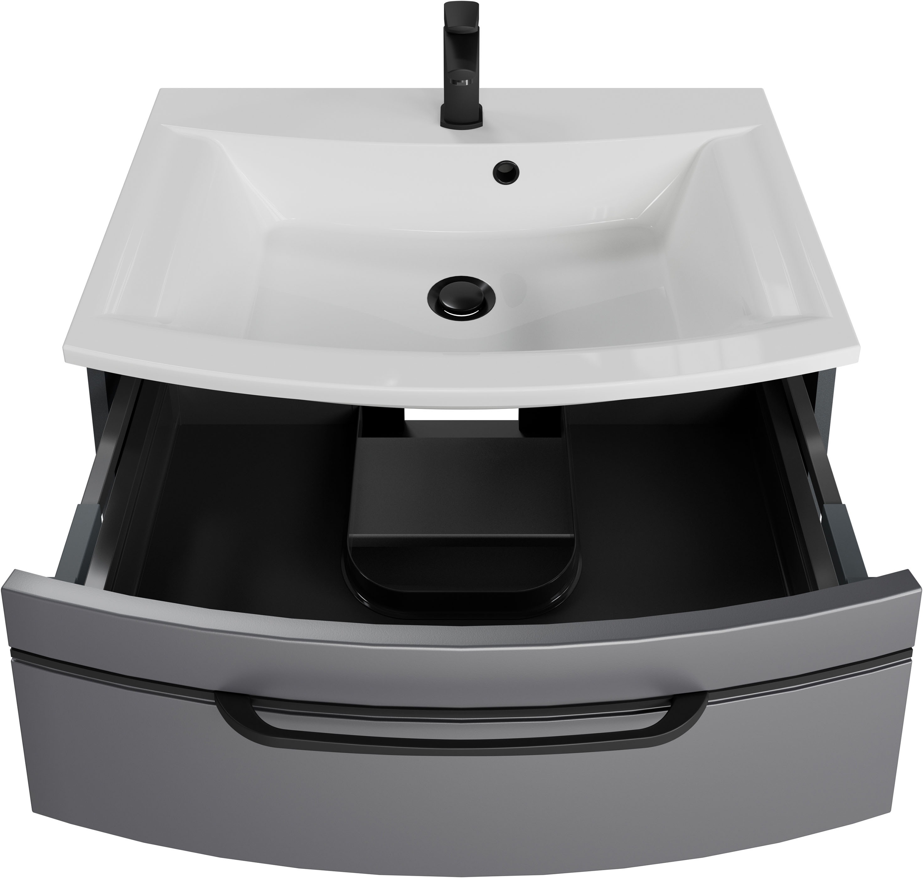 Thumbnail - Saphir Waschtisch "Serie 7045 Mineralmarmor-Waschtisch und Unterschrank, 71,5 cm breit" Waschplatz mit 2 Schubladen, Bad...