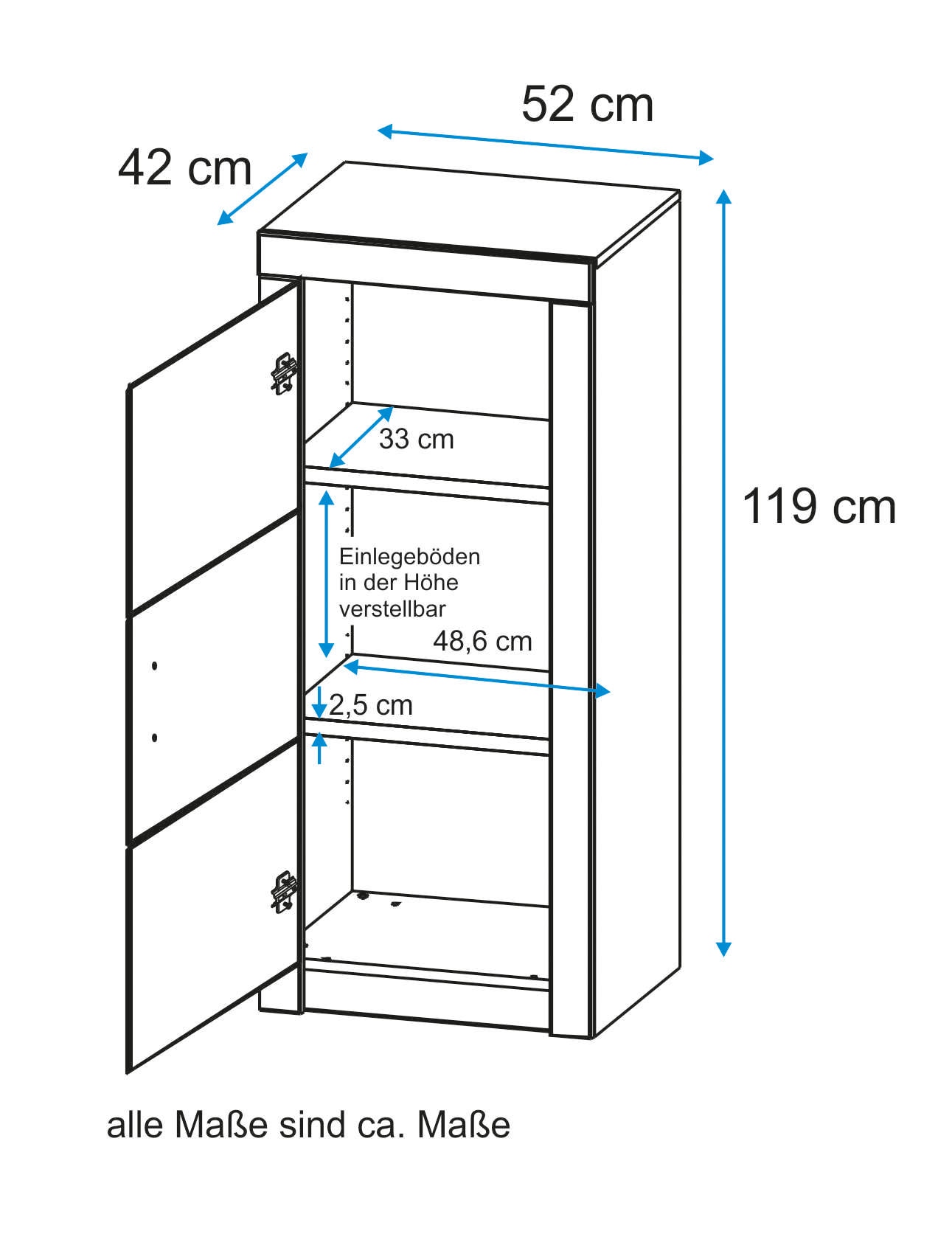 VOGL Möbelfabrik Aktenschrank »Toronto«, Dekorative Blendenoptik, Breite