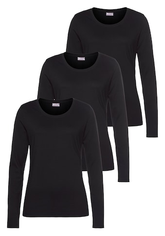 Langarmshirt, (3er-Pack)