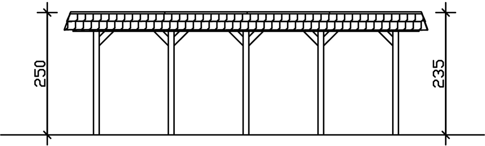 Skanholz Doppelcarport »Spreewald«, Nadelholz, 530 cm, Nussbaum, mit Aluminiumdach, rote Blende