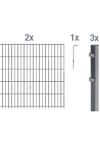 Doppelstabmattenzaun »Grundset«, Höhe: 80 - 160 cm, Gesamtlänge: 4 - 30 m, zum...