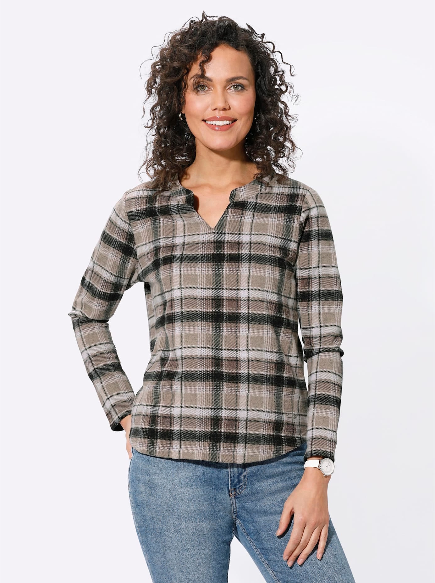 Casual Looks Langarmshirt "Jacquard-Shirt" günstig online kaufen