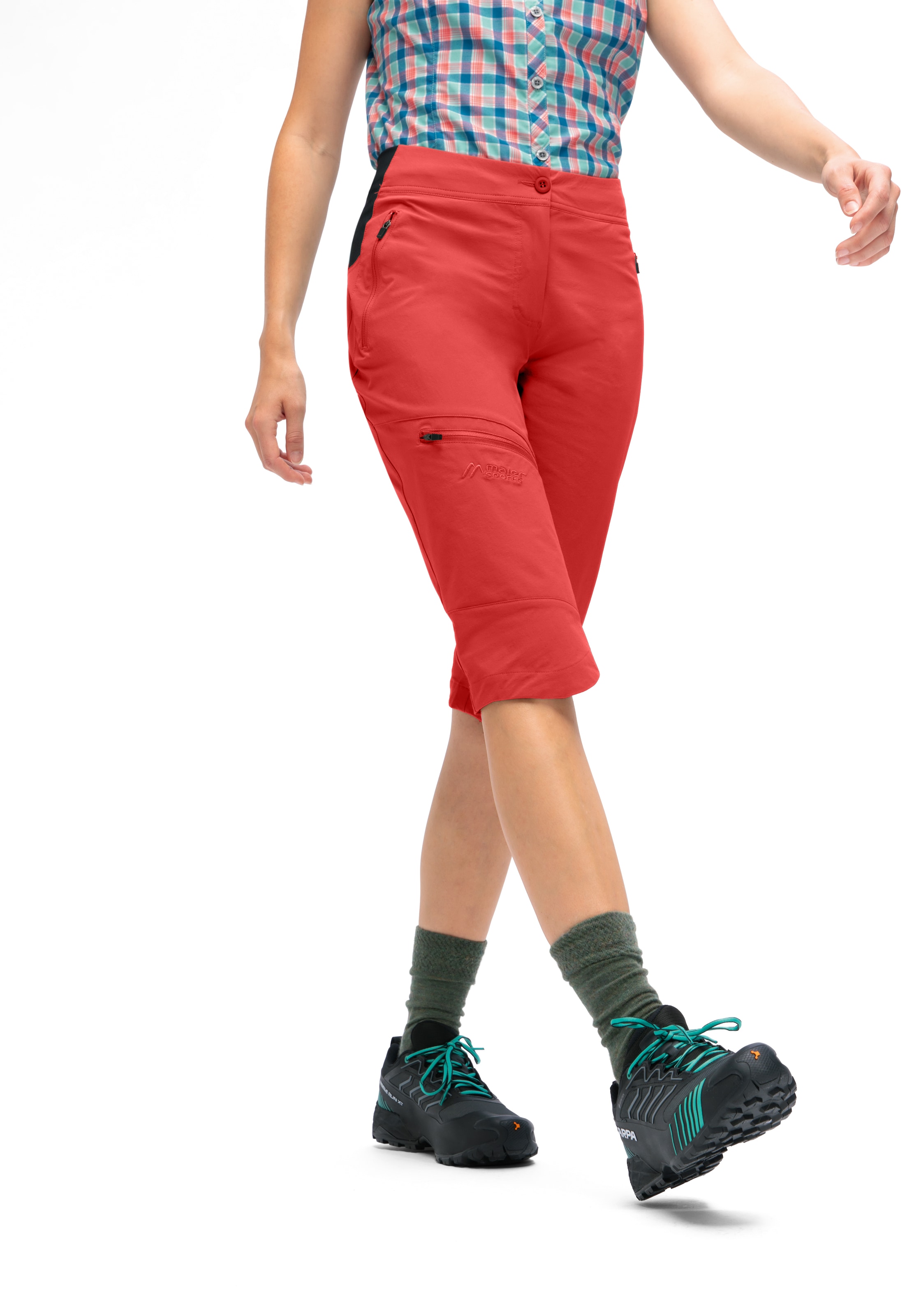 Maier Sports Outdoorhose »Inara slim Capri Vario«, Damen Wanderhose, elastische Funktionshose mit 4 Taschen, Slim Fit