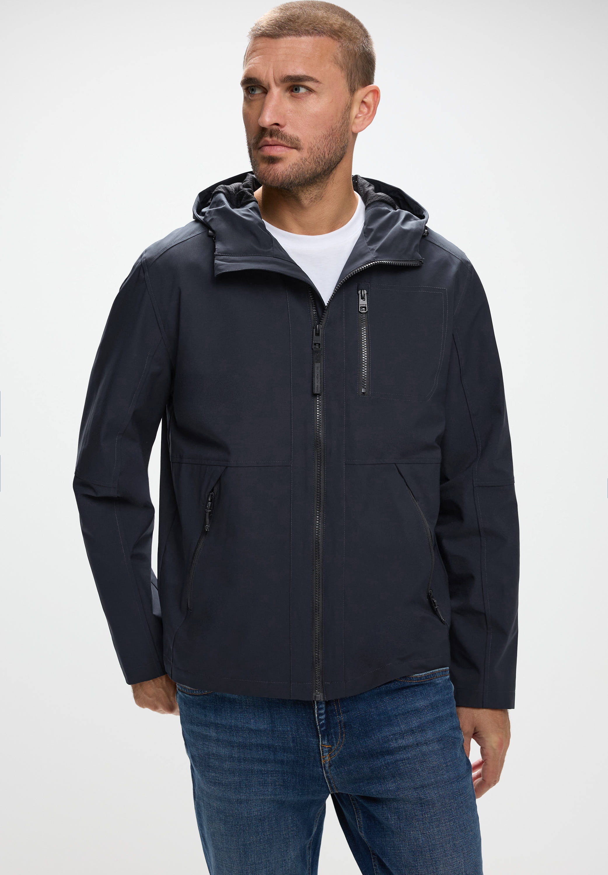 STREET ONE MEN Softshelljacke mit Kapuze wasserabweisend günstig online kaufen