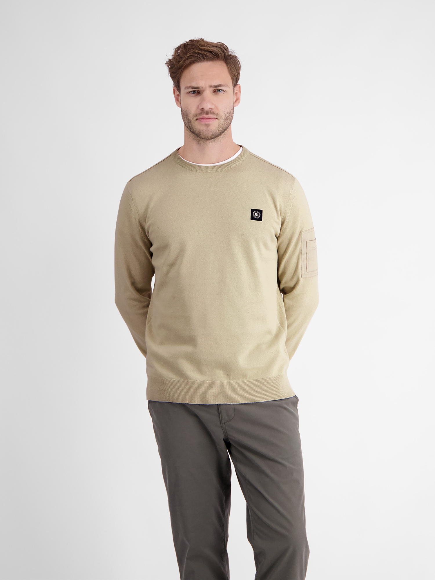 LERROS Strickpullover "LERROS Rundhals Strickpullover"