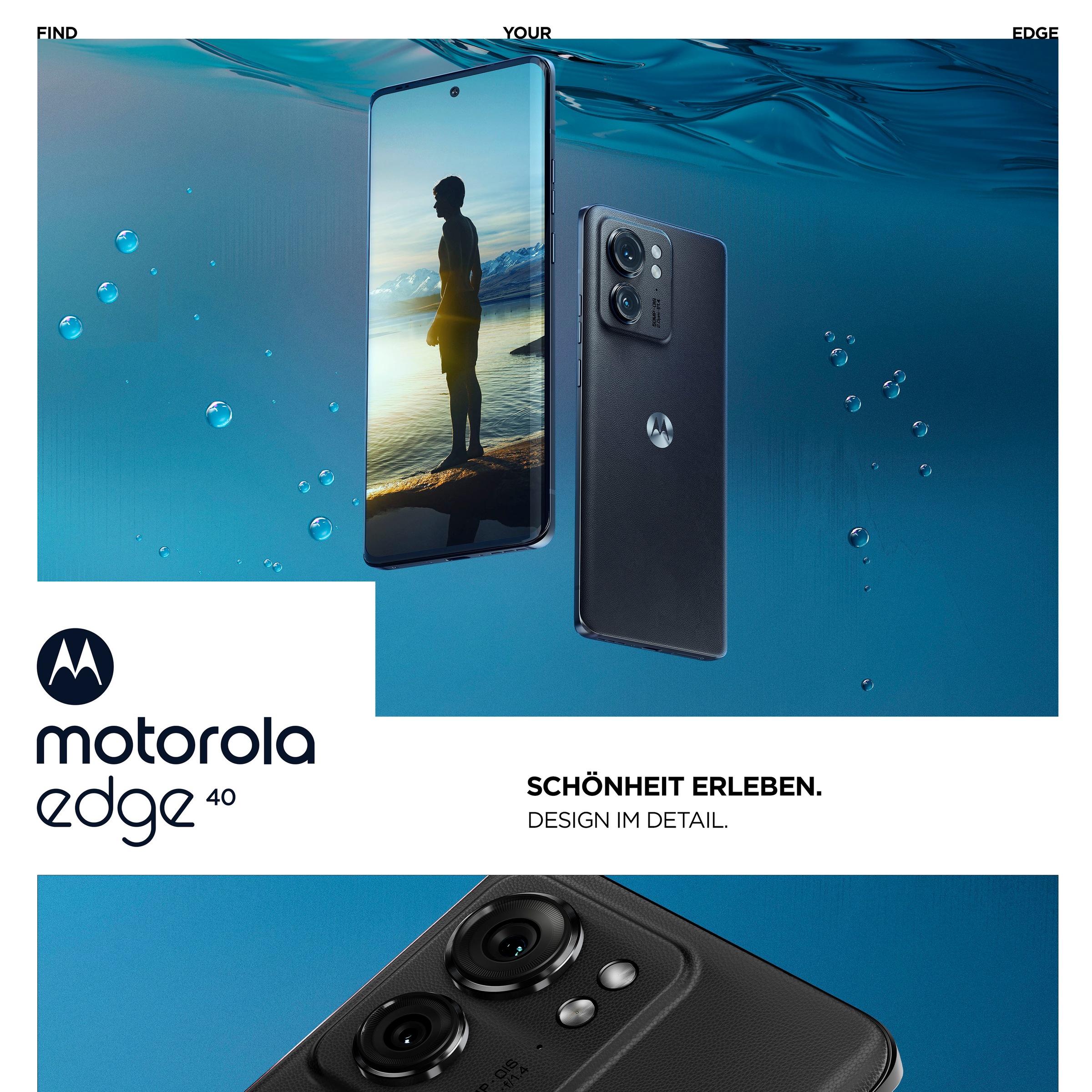 GB 50 Speicherplatz, BAUR Motorola 40«, Zoll, eclipse cm/6,55 Smartphone | 16,63 256 black, »Edge MP Kamera