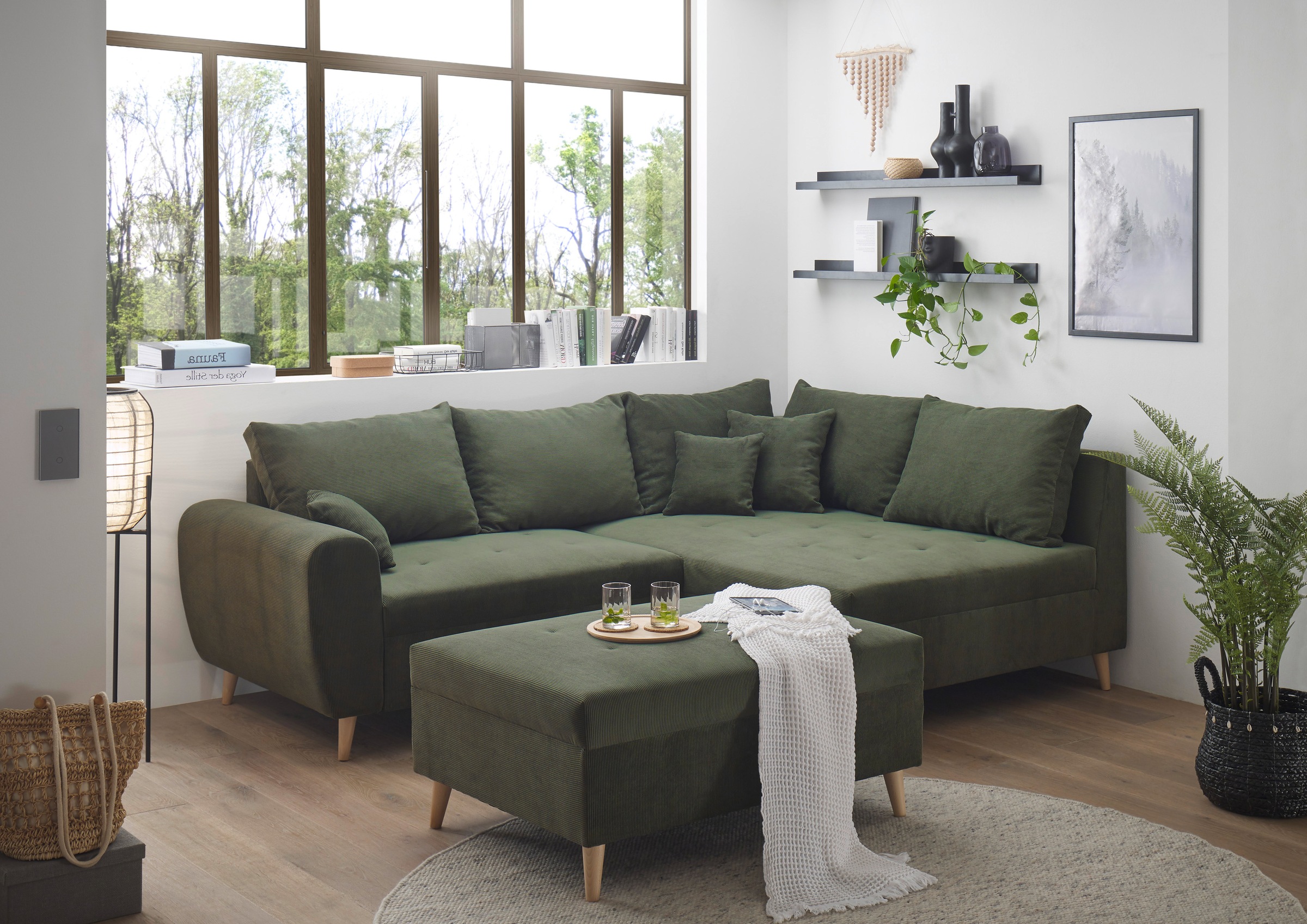 ED EXCITING DESIGN Ecksofa "Calanda L-Form", mit Hocker, frei im Raum stell günstig online kaufen