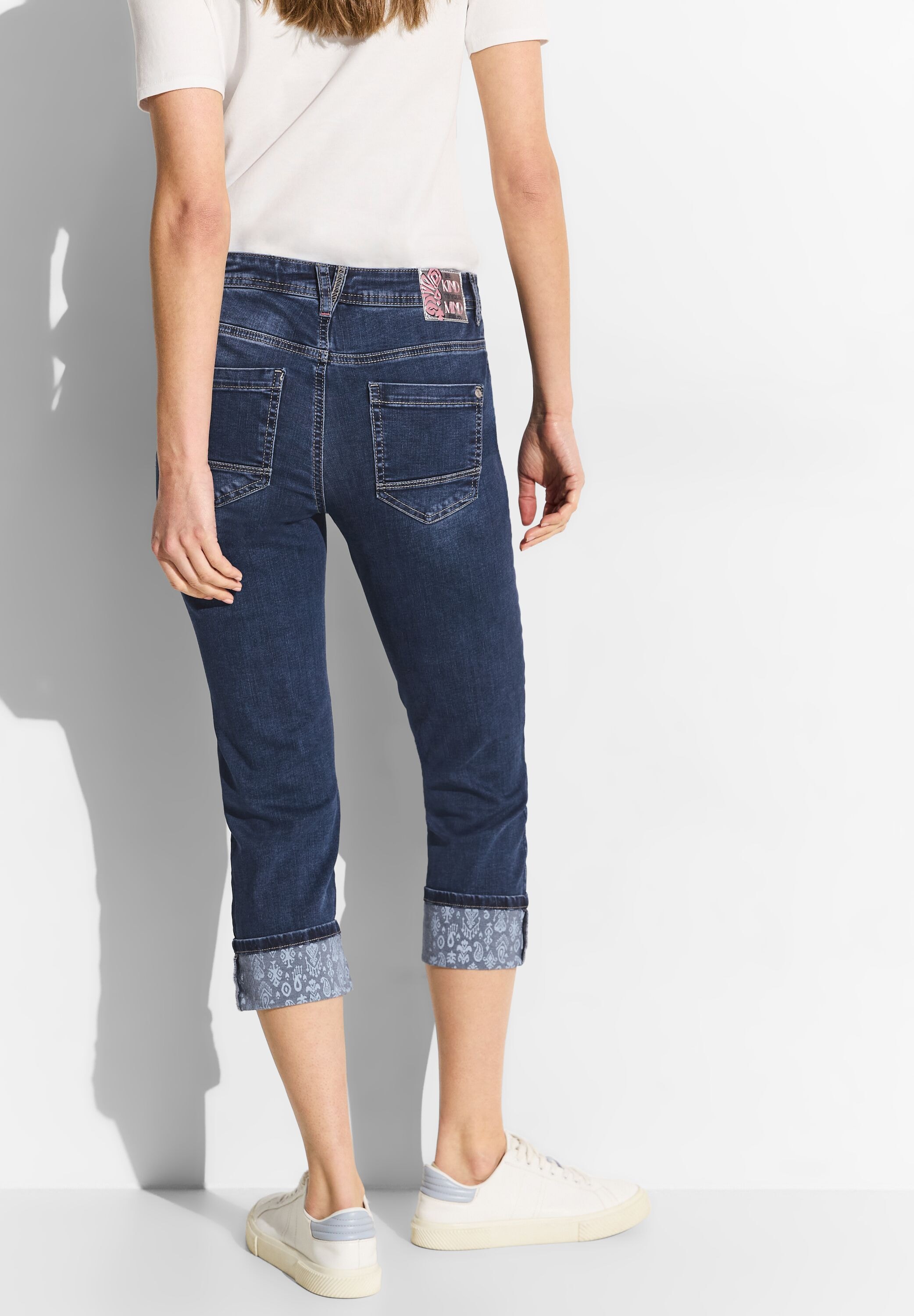 7/8-Jeans, softer Materialmix