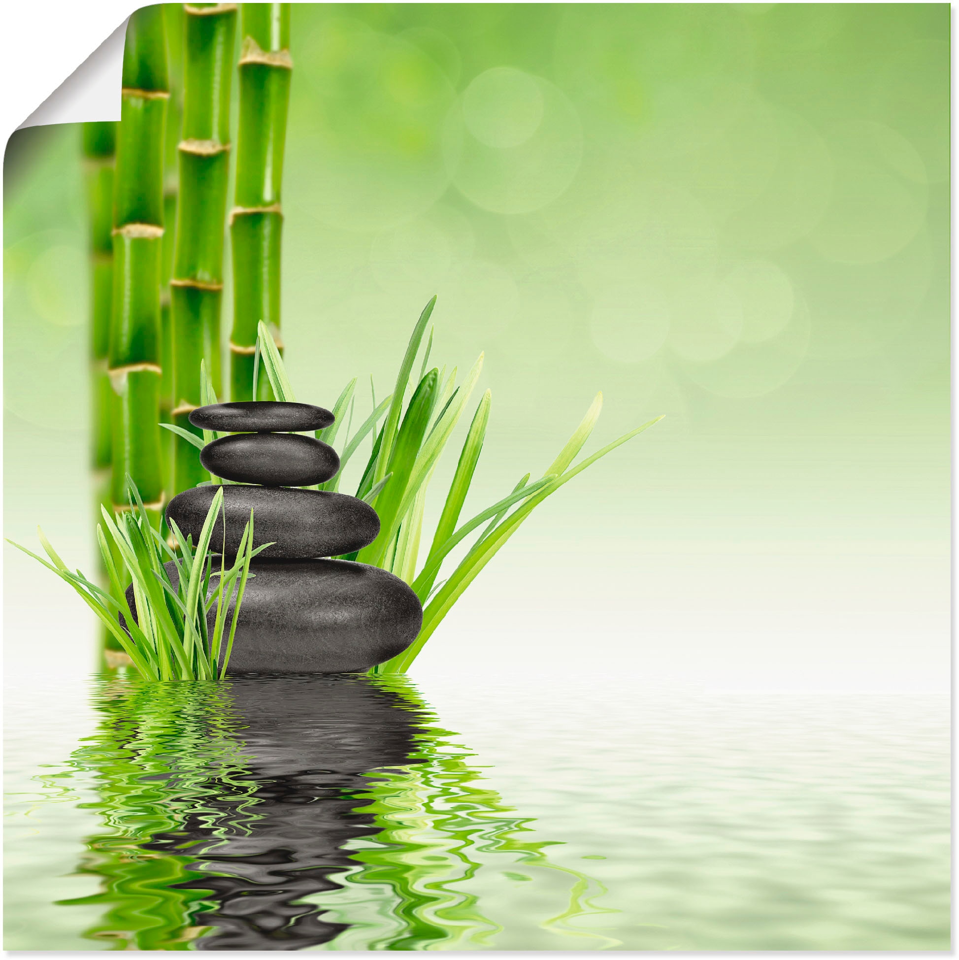 Artland Wandbild "Spa Steine" Spa 1 Stk. tlg. als Alubild, Outdoorbild, Lei günstig online kaufen
