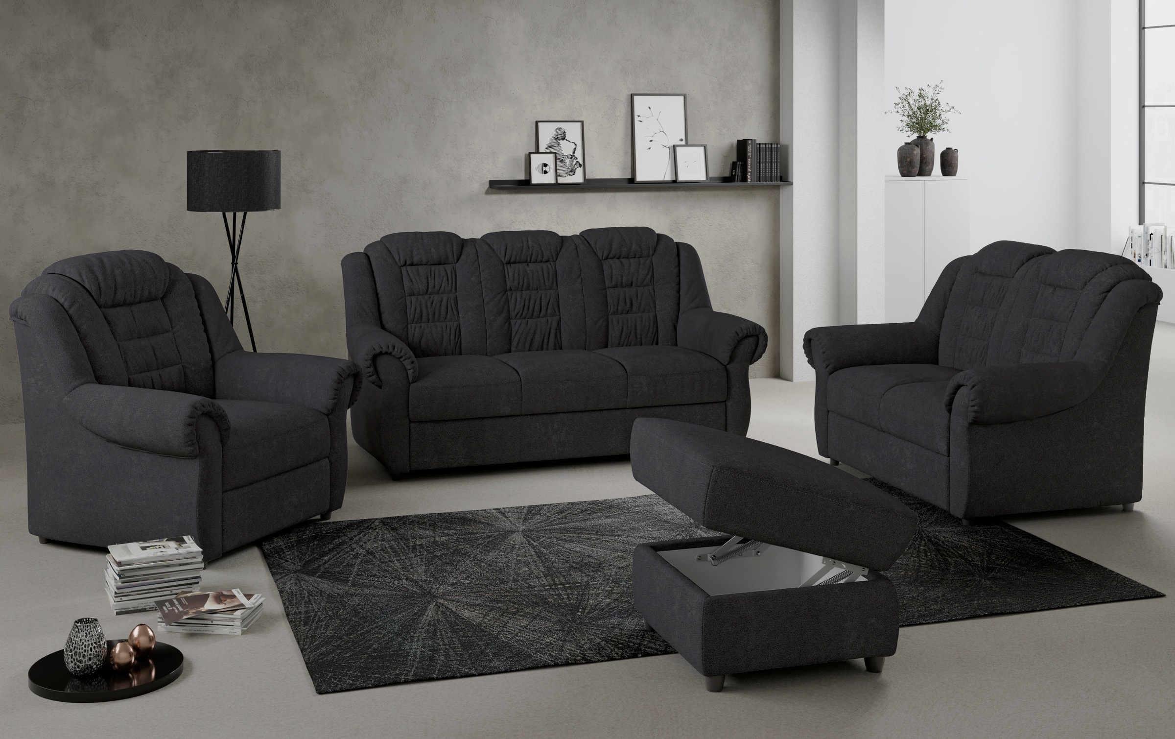 Home affaire 3-Sitzer »Boston«, mit hoher Rückenlehne in klassischem Design