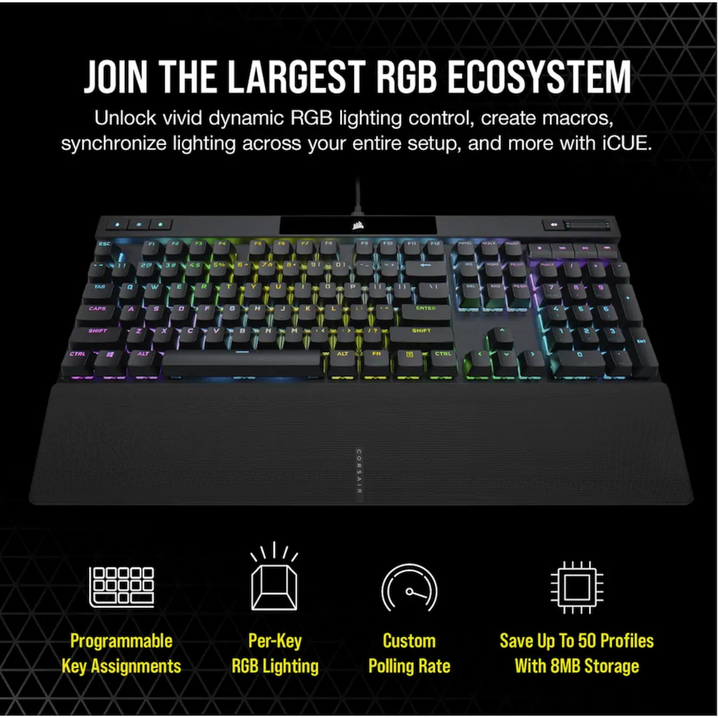 Corsair Gaming-Tastatur »K70 PRO RGB Optical-Mechanical Gaming Keyboard Black«