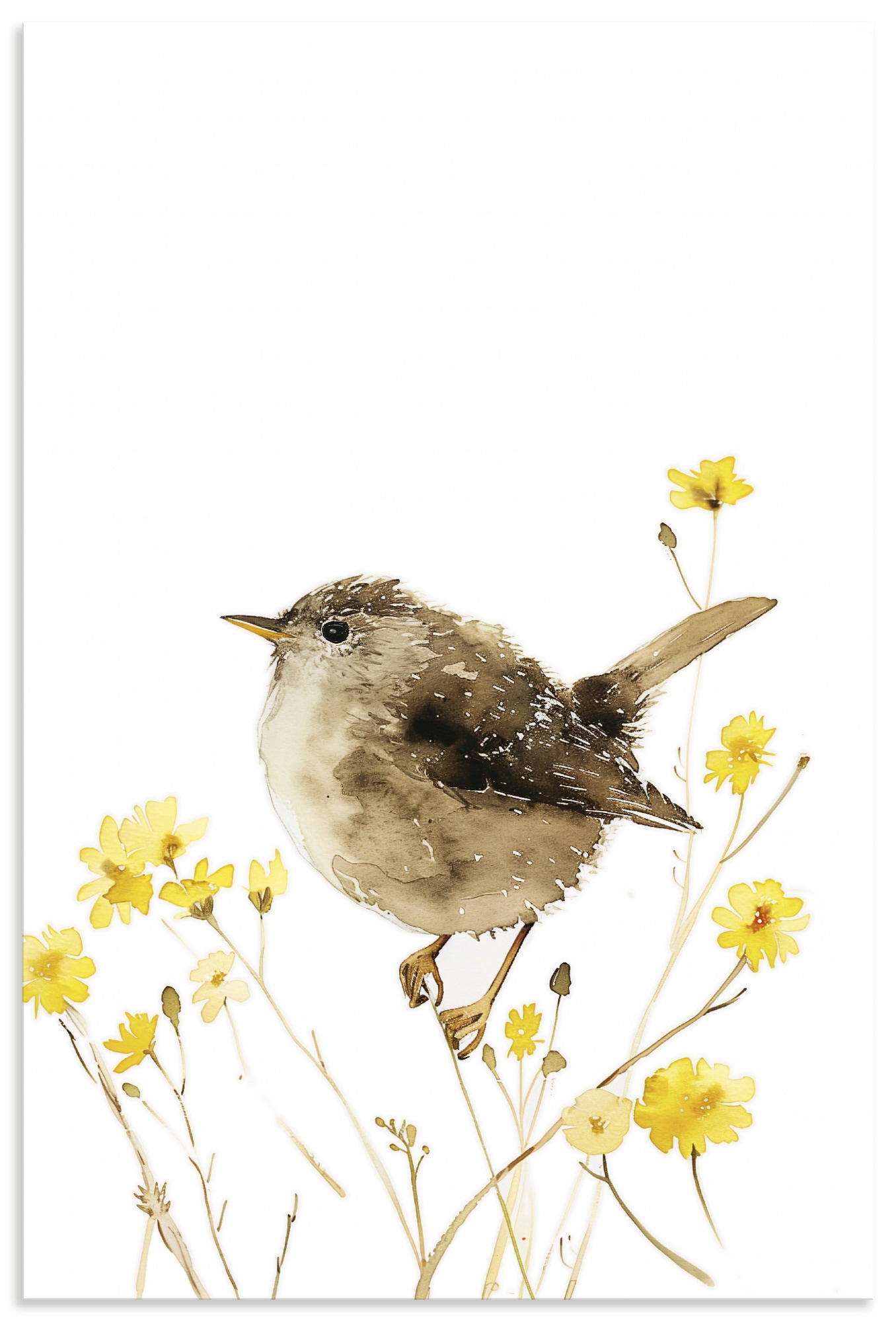 Artland Wandbild "Aquarell Zaunkönig" Vogelbilder 1 Stk. tlg. als Alubild, Leinwandbild, Poster, Wandaufkleber in verschied. Größen