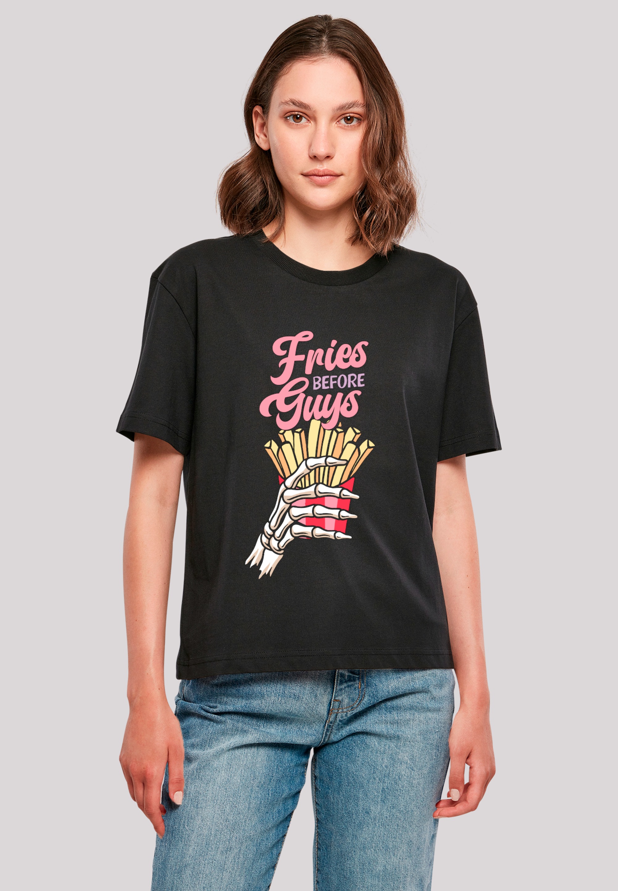 F4NT4STIC T-Shirt "Anti Valentinstag Fries before guys", Premium Qualität günstig online kaufen