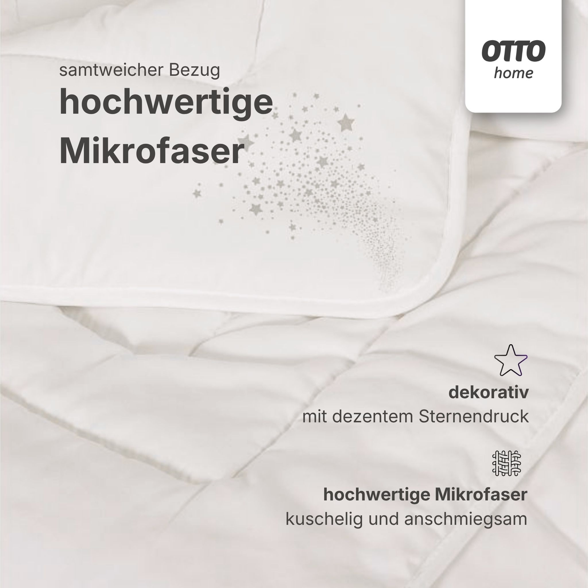 OTTO home Microfaserbettdecke »Baca, Bettdecke 135x200 cm, 155x220 cm und weitere Größen« leicht Füllung aushochwertiger6D-Hohlfaser Bezug Polyester 1 Stk. tlg. Bettdecken, Sommer, Winter, 4-Jahreszeiten, Decke