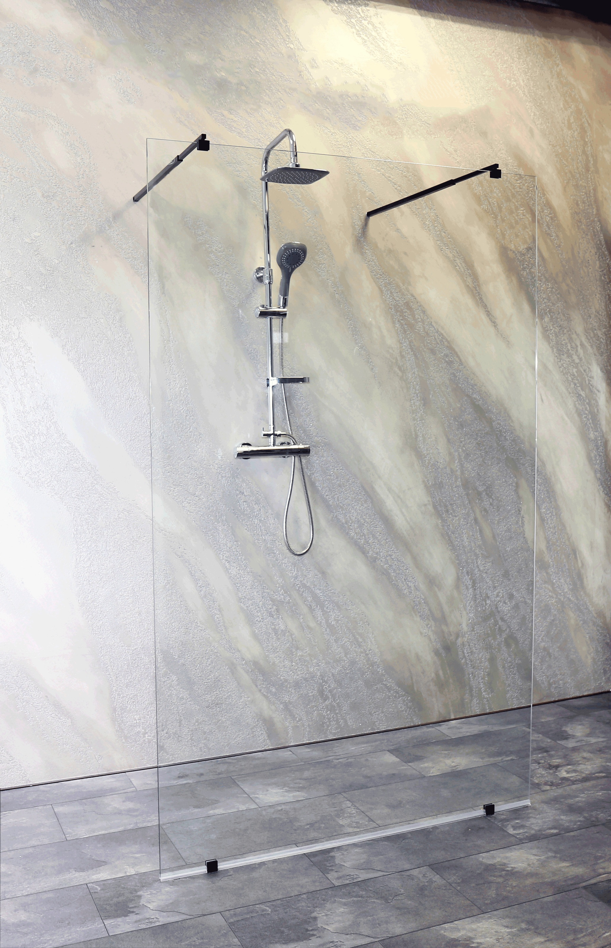 Sanotechnik Walk-in-Dusche »Freedom I Black«