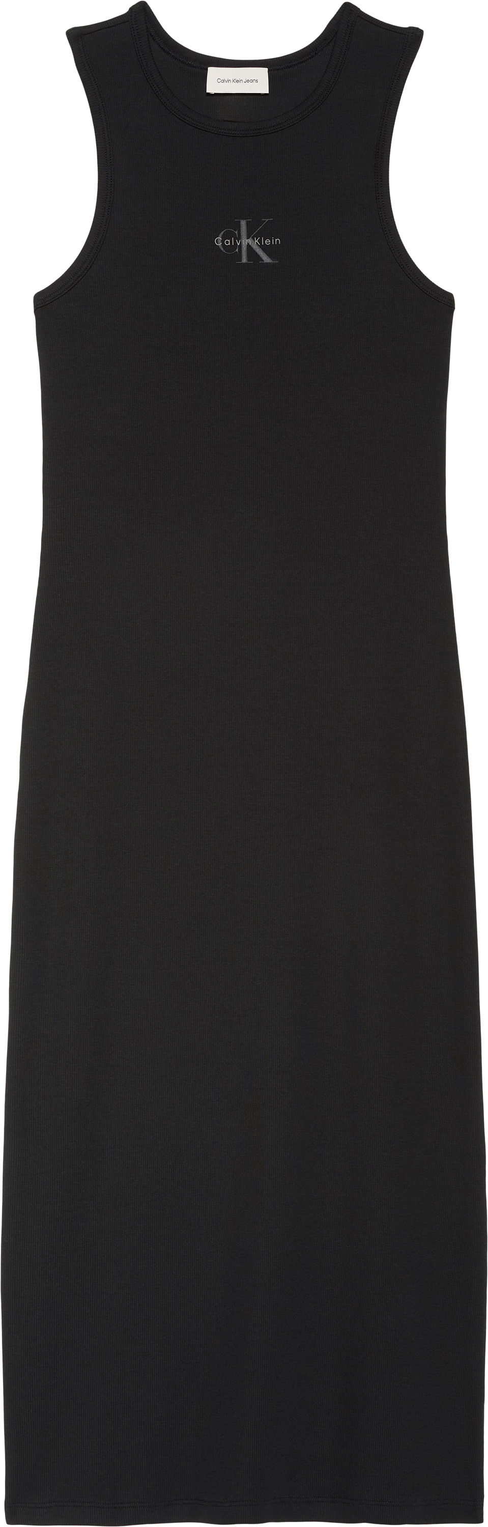 Calvin Klein Jeans Trägerkleid »MONOLOGO BABY RIB TANK MIDI« Ohne Tasche Figurbetonte Passform mit Rundhalsausschnitt
