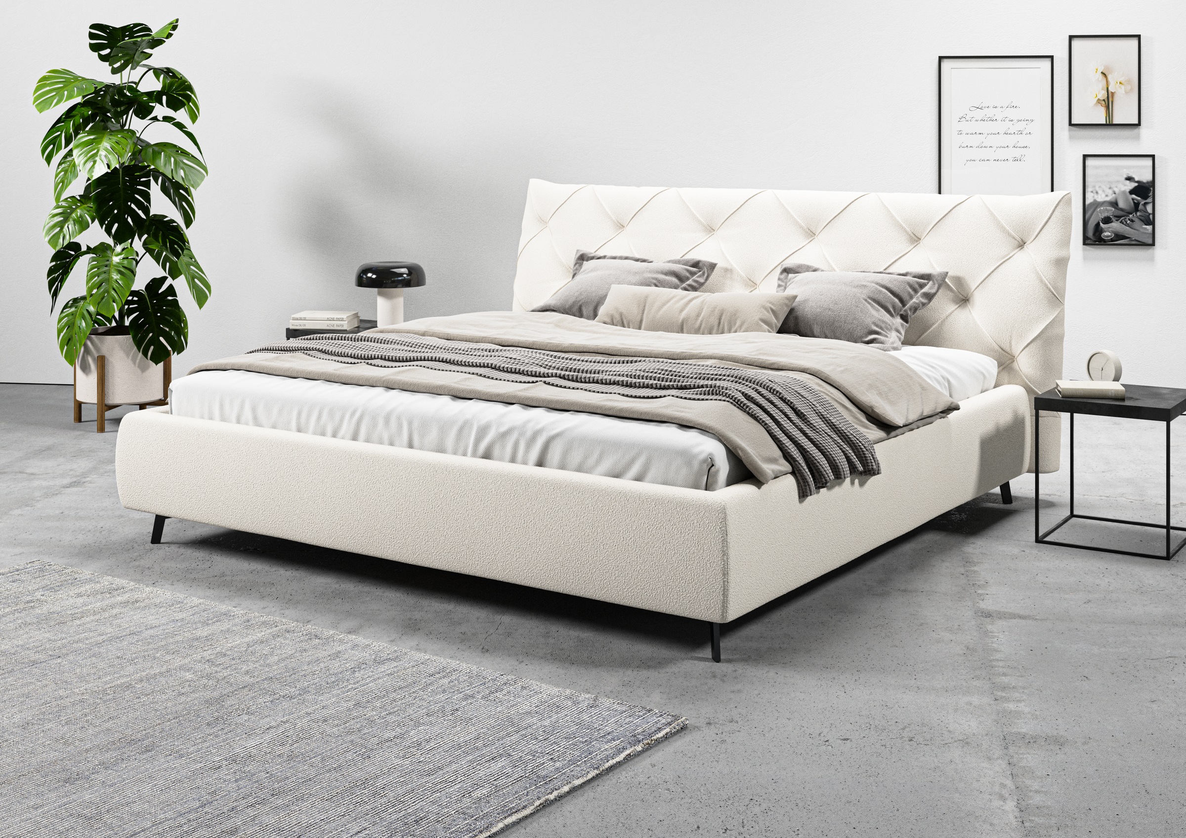 Home affaire Polsterbett "Elloree, in 4 Breiten bis 200cm, auch in Leder" K günstig online kaufen