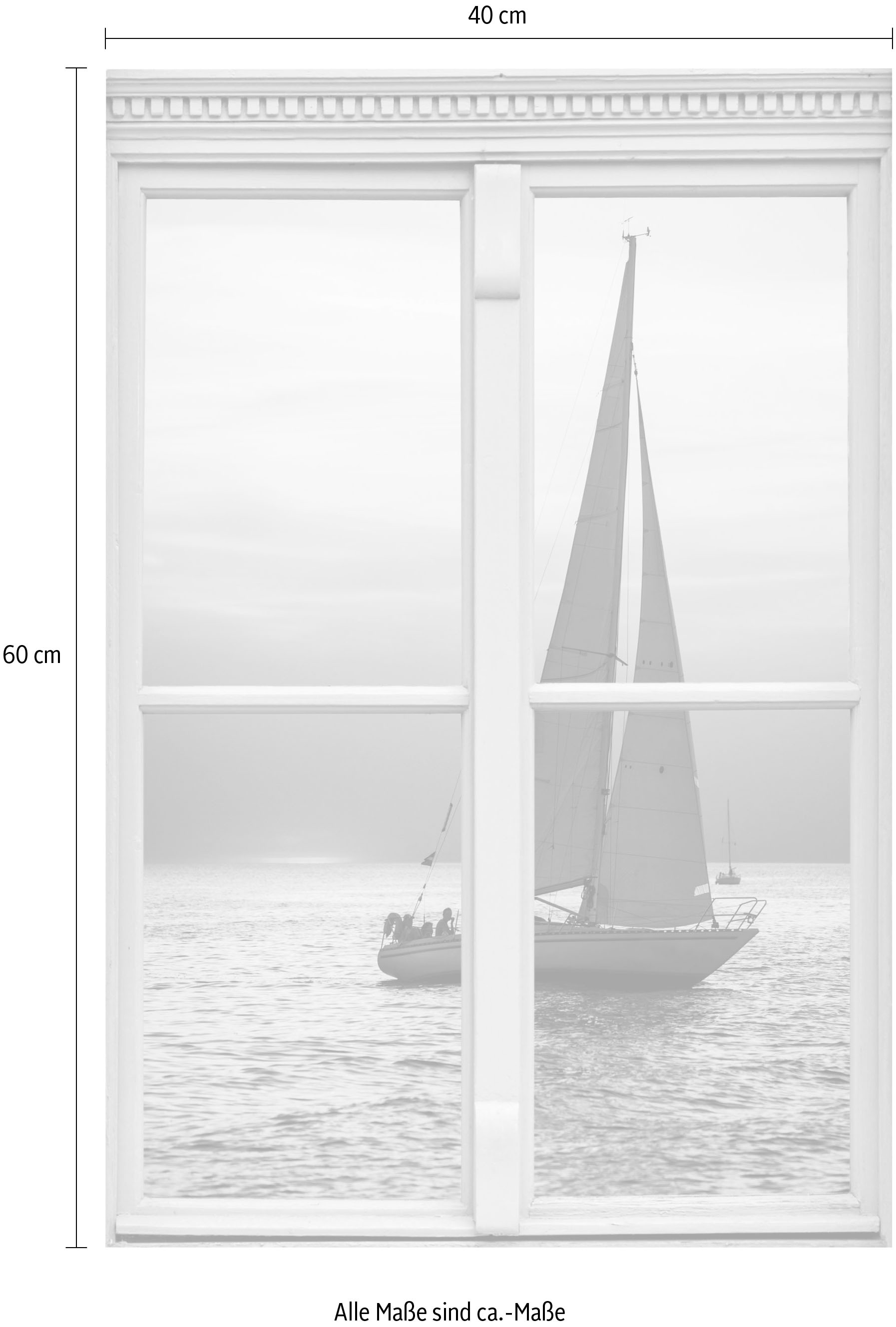 queence Wandsticker »Segelschiff«, Wandsticker, Wandbild, selbstklebend, 3D, Fenster