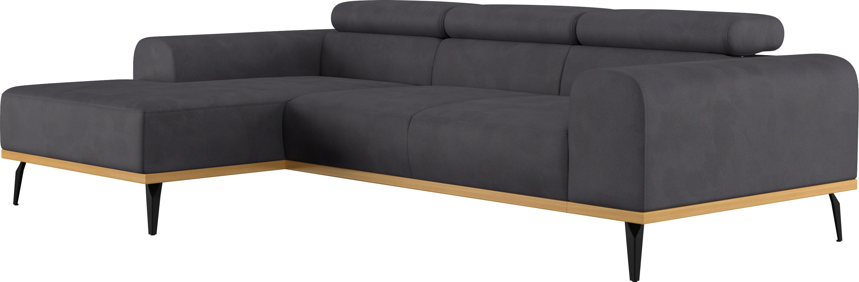 Thumbnail - Places of Style Ecksofa "Carlo L-Form", mit Kopfteilverstellung & Holz-Rahmenoptik, wahlweise Relaxfunktion