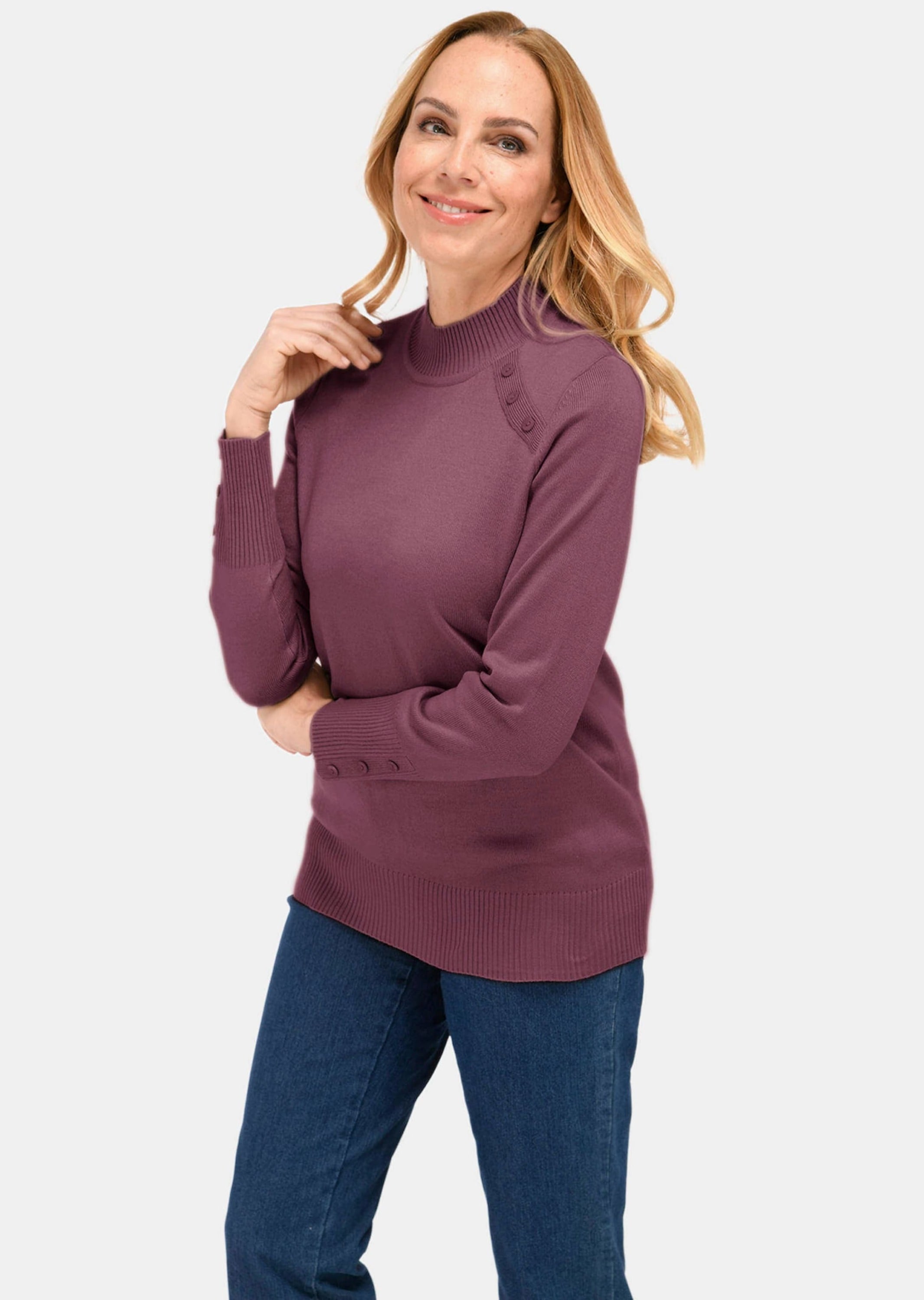 GOLDNER Strickpullover »Pullover Kurzgröße - Pflegeleichter Pullover mit Stehbundkragen«