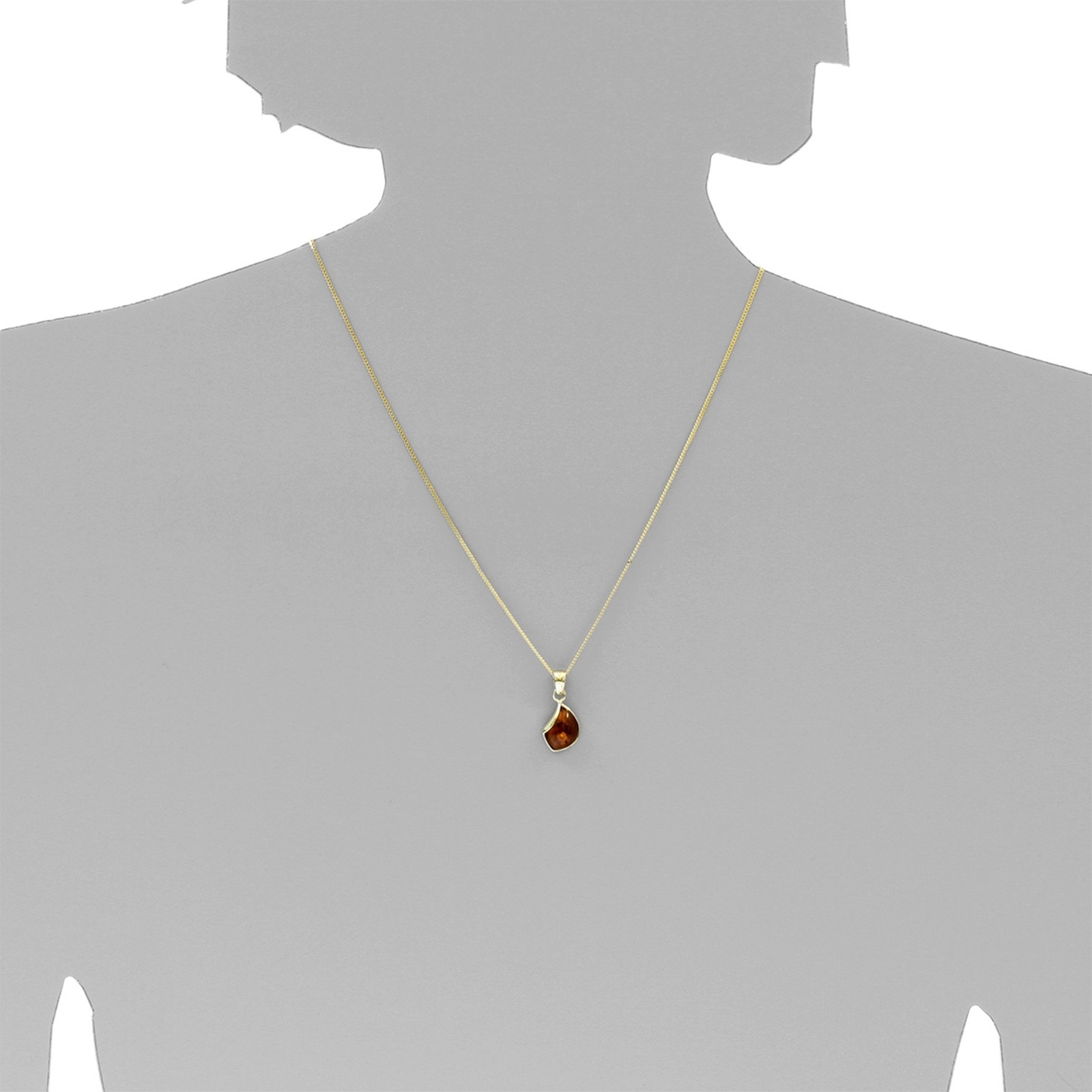 OSTSEE-SCHMUCK Kette mit Anhänger »Ostsee-Schmuck Kette mit Anhänger Jula 23 mm«, (2 tlg.)