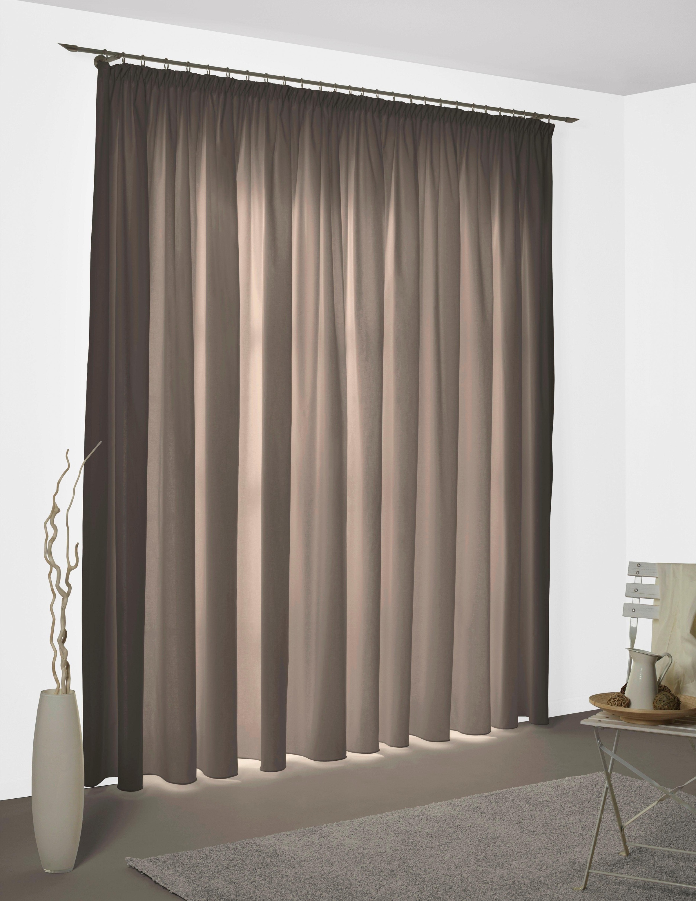 elbgestoeber Vorhang »Elbsegel 2«, (1 St.), basic, transparent, monochrom,  bis 295 cm Länge bestellen | BAUR