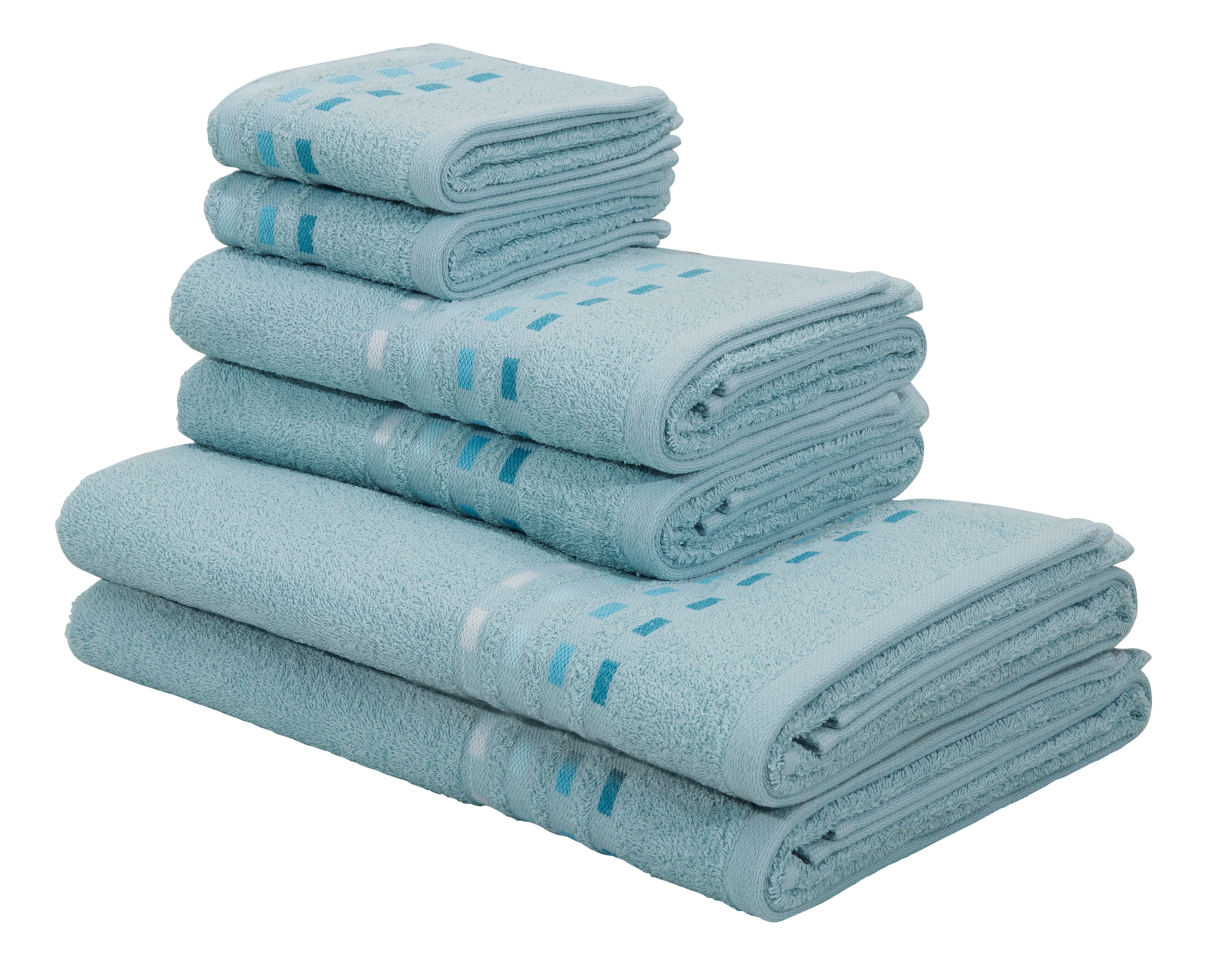 Home affaire Handtuch Set »Kelly«, Set, 6 tlg., Frottier, Handtücher mit  gestreifter Bordüre aus 100% Baumwolle, unifarben kaufen | BAUR