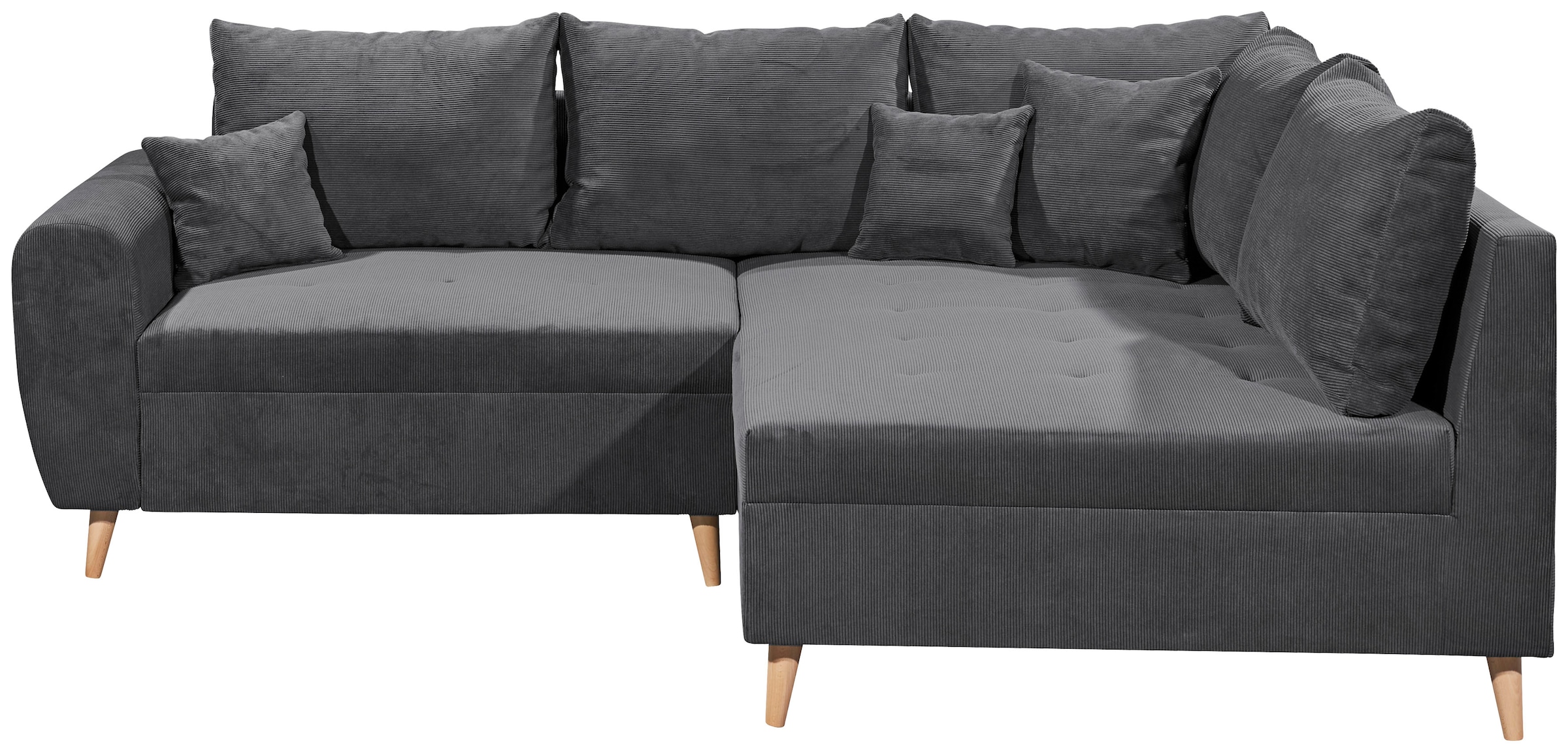 ED EXCITING DESIGN Ecksofa »Calanda L-Form«, mit Hocker, frei im Raum stellbar, Rücken- und Zierkissen