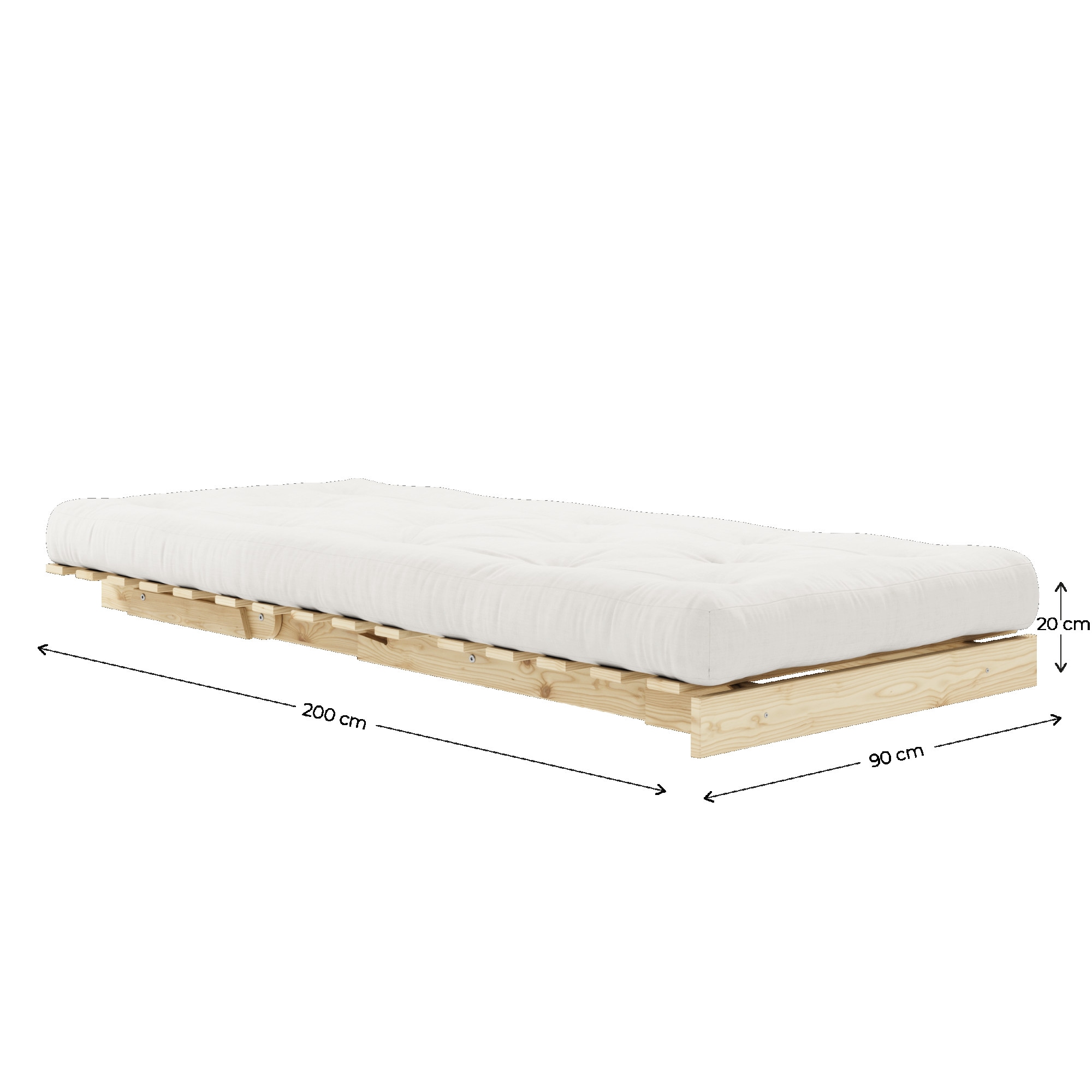 Karup Design Daybed »Roots Schlafsofa, Gästebett, Sofa inkl. Futonmatratze«, Liegefläche 90/140/160 x200 cm, FSC® zertifizierte Kiefer