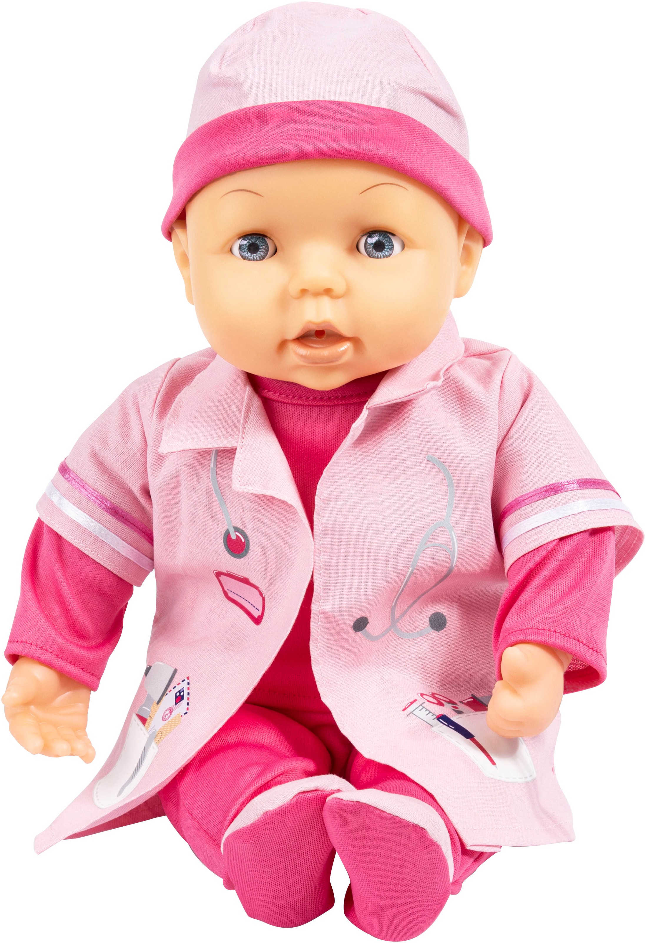 Bayer Babypuppe »Puppe, 38 cm mit Doktor-Set«, (5 tlg.)