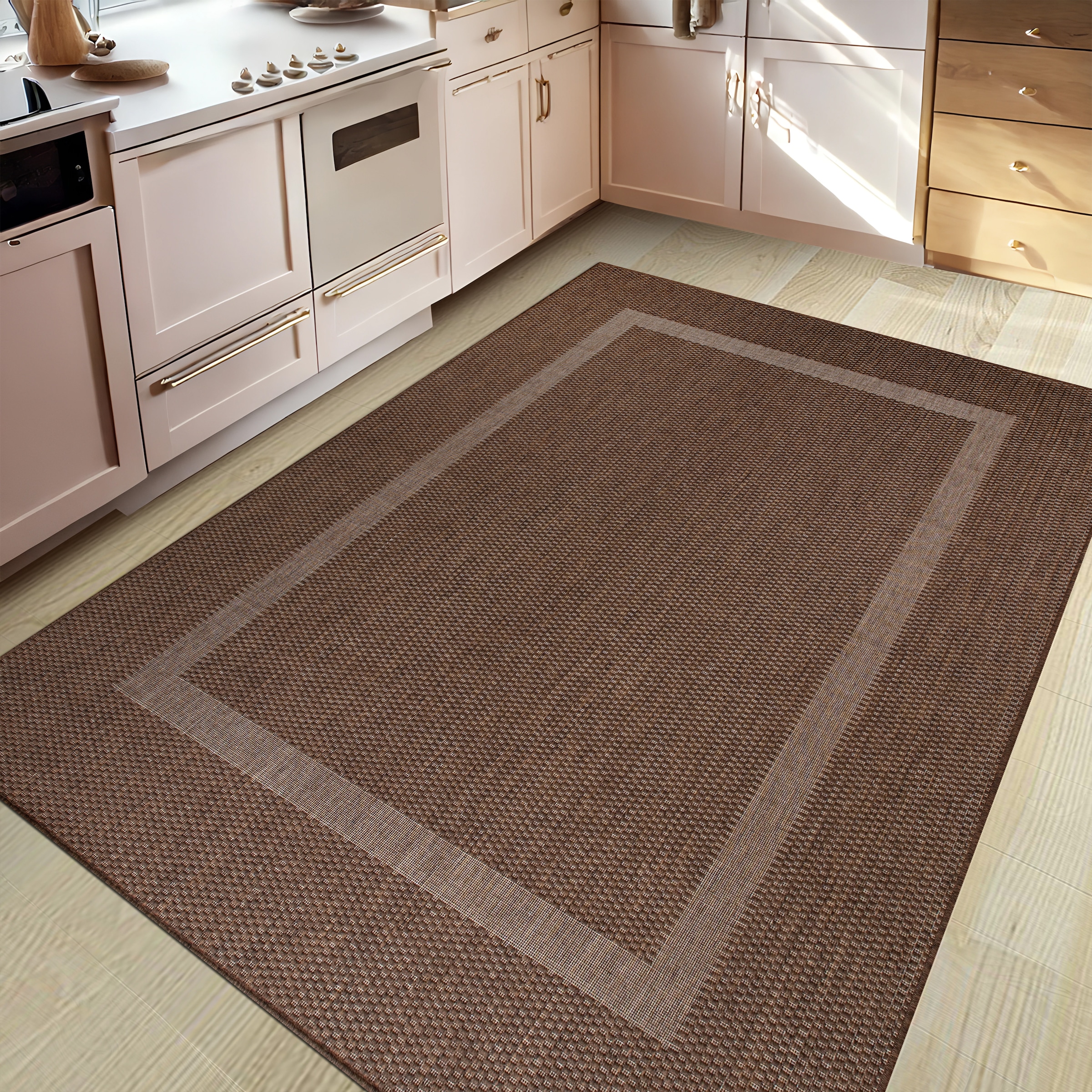 my home Teppich »Venedig Bordüre auch als Läufer erhältlich«, rechteckig, 3 mm Höhe, In- und Outdoor geeignet, Sisal-Optik, Wetterfest & UV-beständig
