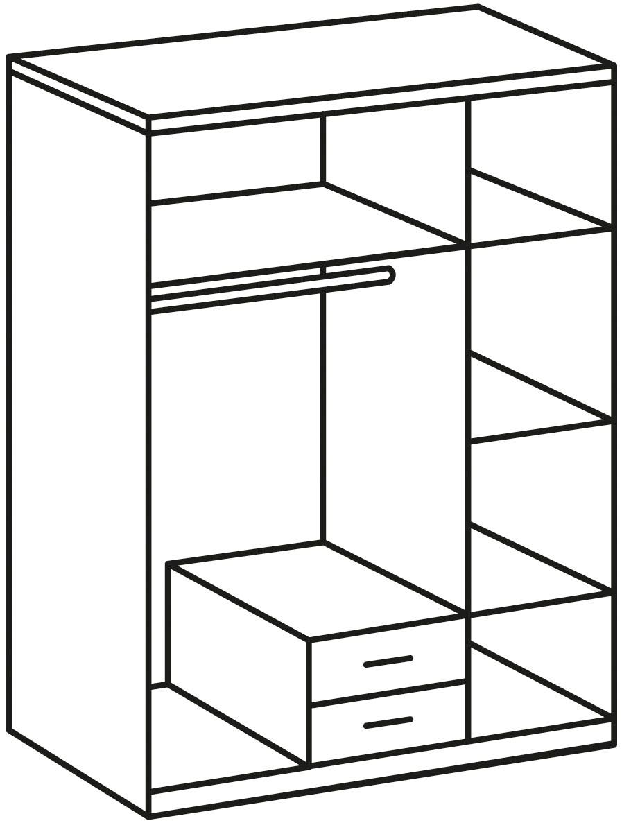 Wimex Kleiderschrank »Liverpool, Made in Germany«, mit Spiegel und 2 Schubladen, 135x58x199cm, Industrial Design