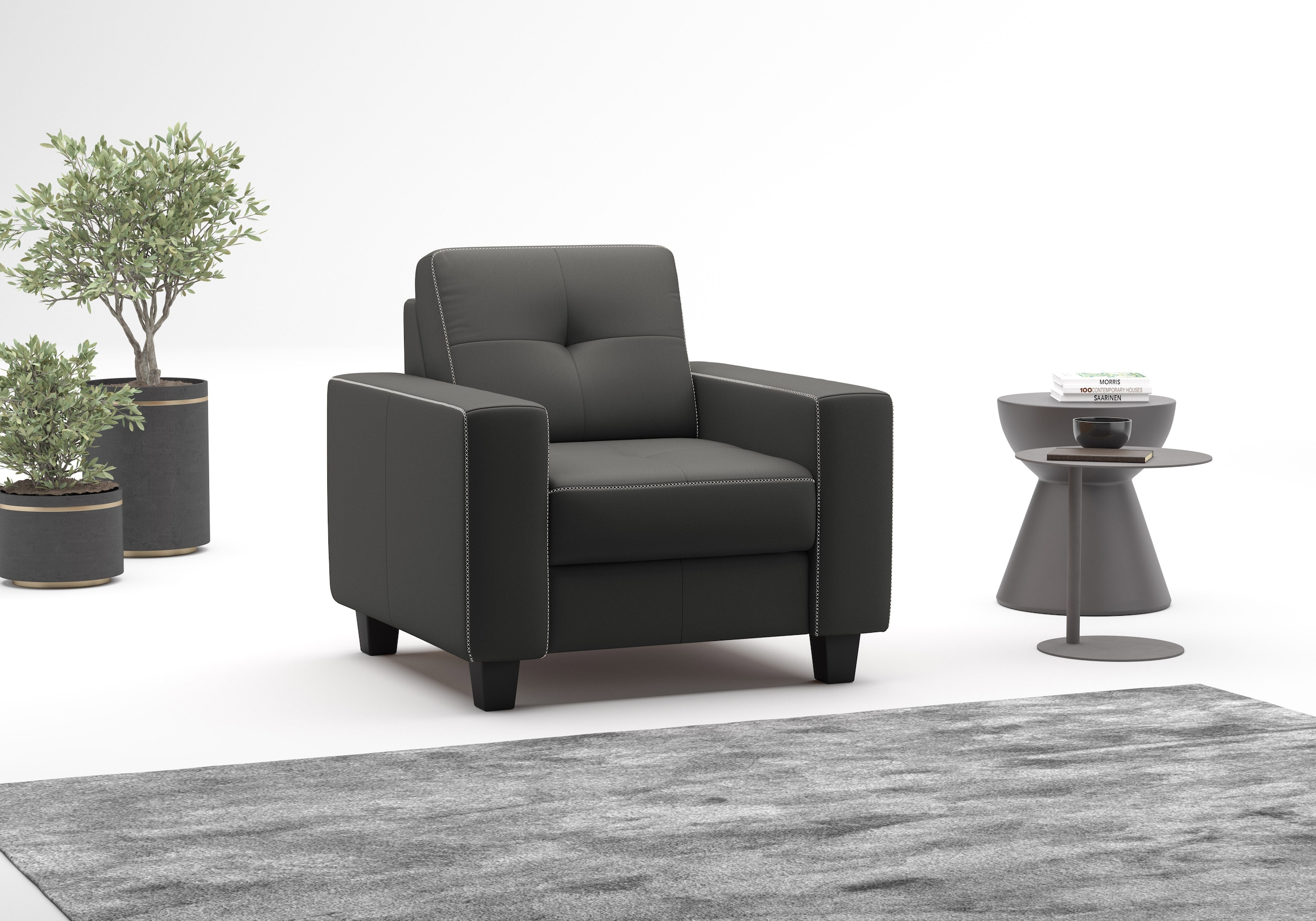 PLACES OF STYLE Sessel "Varese" Kreuznaht in beige günstig online kaufen