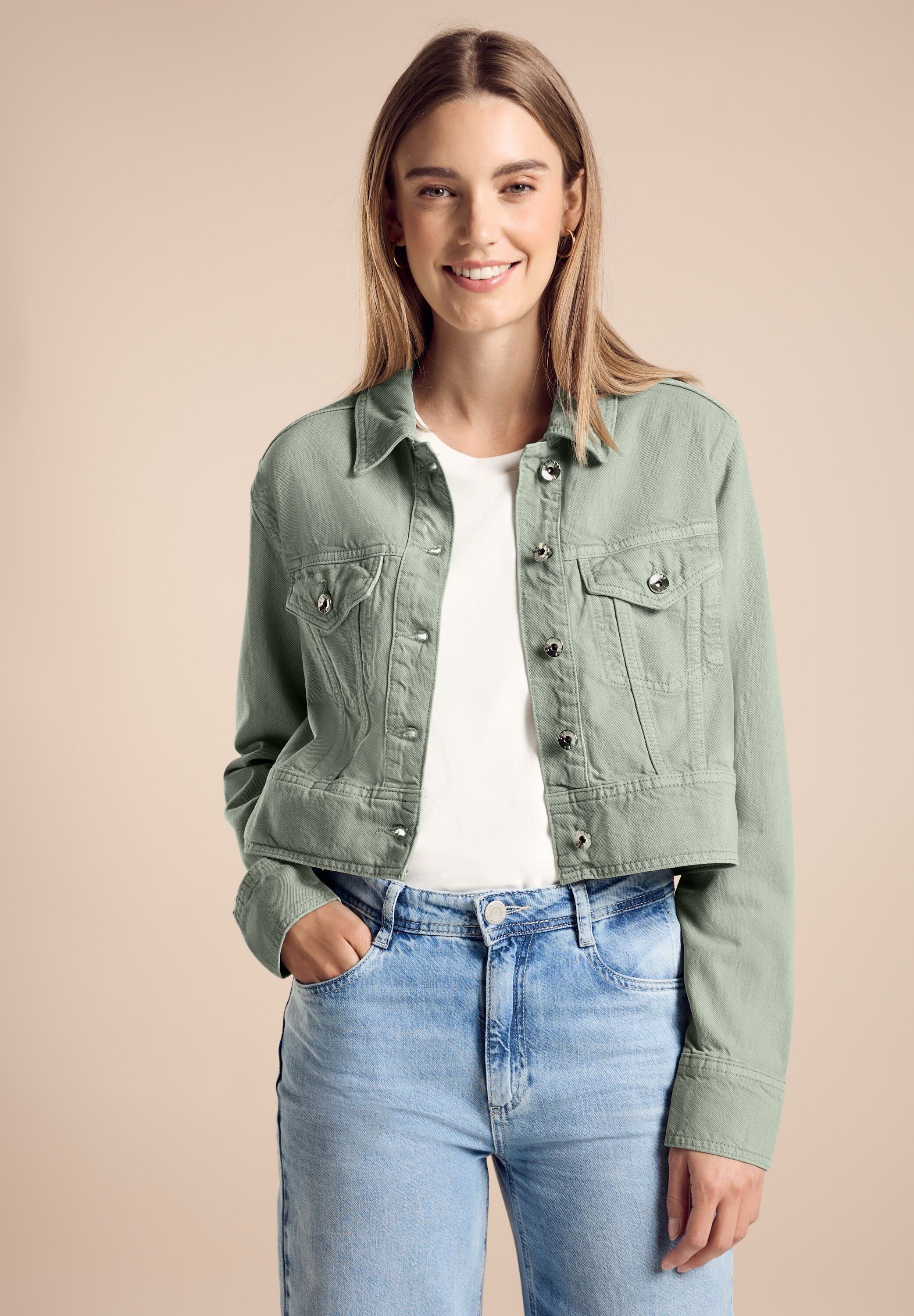 STREET ONE Jeansjacke, ohne Kapuze, mit Brusttaschen
