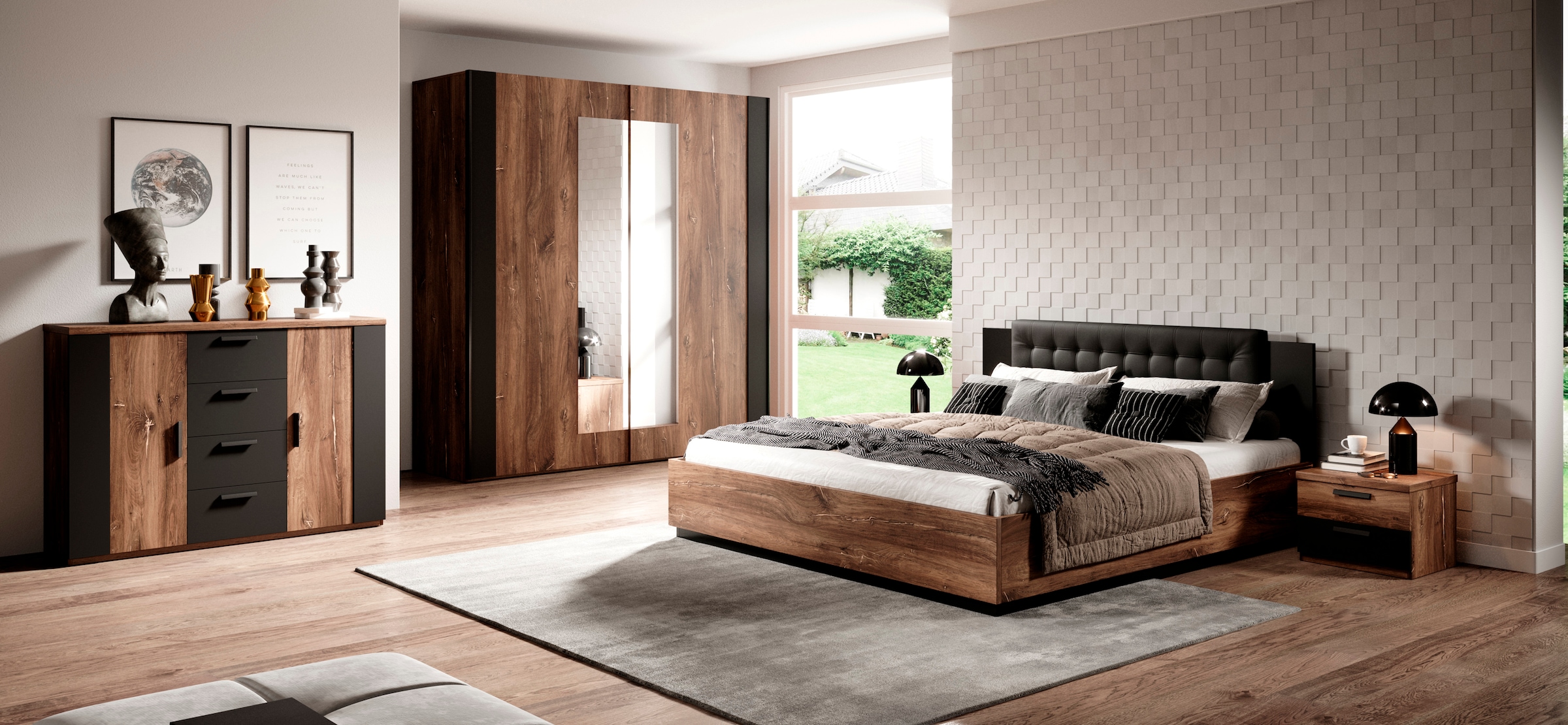 INOSIGN Schubkastenkommode »Sigma, Breite 132 cm, moderne Schubladenkommode, Made in Europe«, Kommode viel Stauraum, Einlegeböden verstellbar, Anrichte