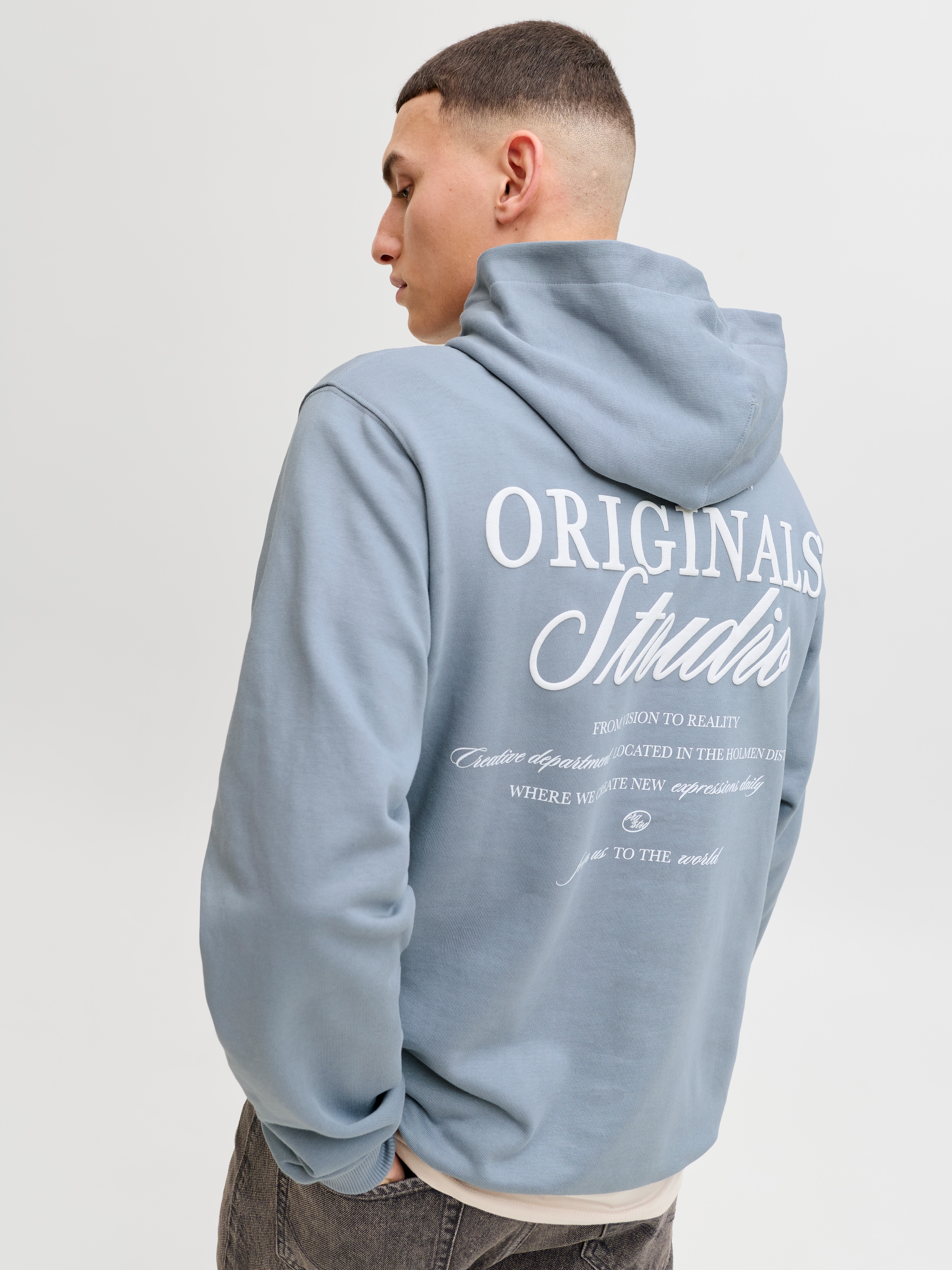 Jack & Jones Kapuzensweatshirt "JORNORREBRO TYPO BACK SWEAT HOOD SN", mit Print
