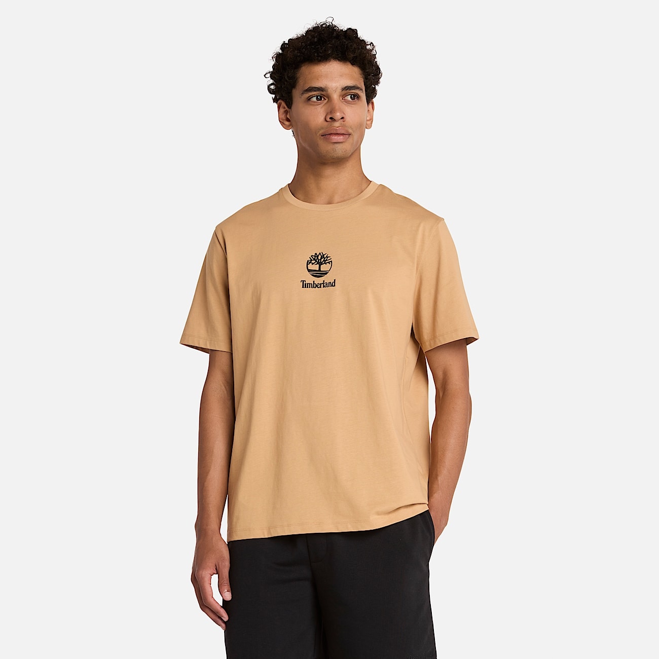 Timberland T-Shirt "Print Stack Logo Short Sleeve Tee" Kurzarm-Design, mit Rundhalsausschnitt mit Rippbündchen, aus Baumwolle