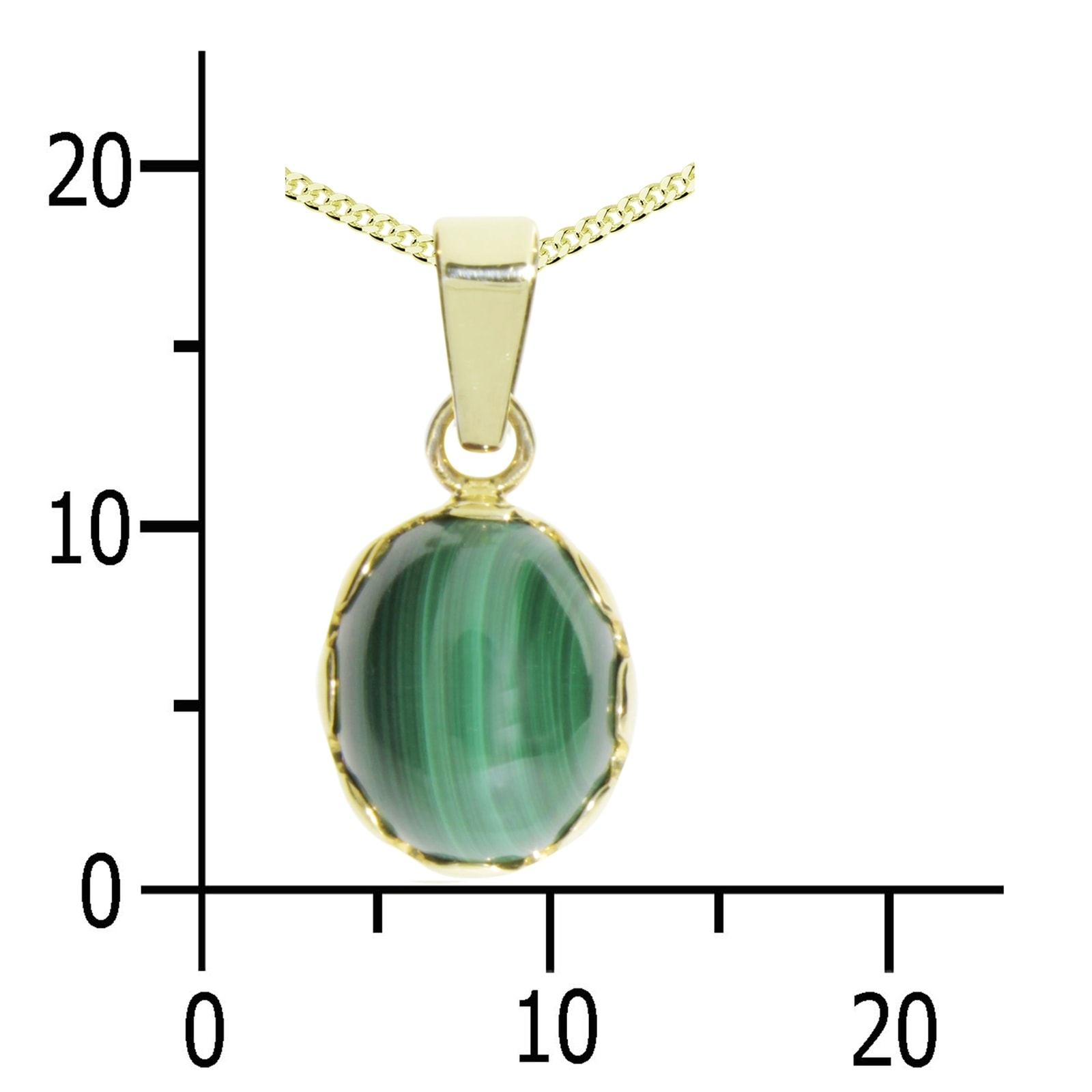 OSTSEE-SCHMUCK Kette und Anhänger Set »- Käthe - Gold 333/000 - Malachit«